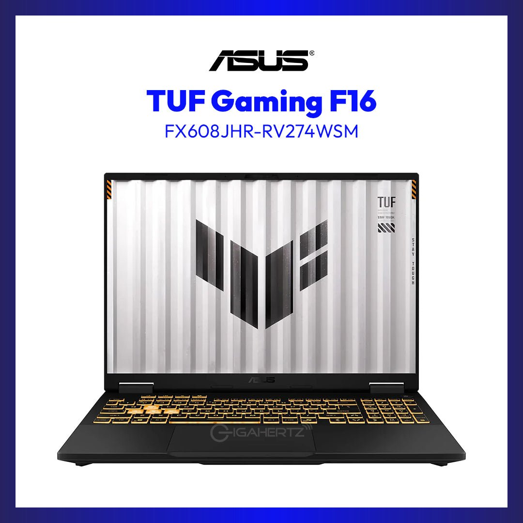 ASUS TUF Gaming F16 FX608JHR-RV274WSM Laptop (Jaeger Gray) | 16" FHD+ (1920x1200) 165Hz IPS | Core i7-14650HX | 16GB RAM | 1TB SSD | RTX 5050 | Windows 11 Home | GigaHertz