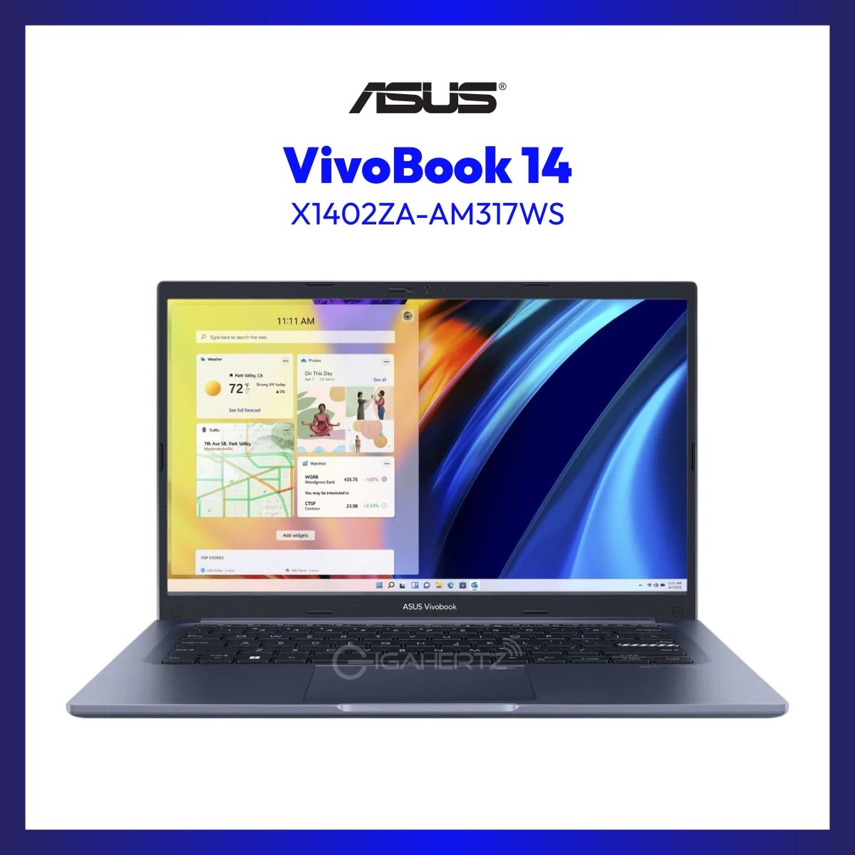 Asus VivoBook 14 X1402ZA-AM317WS | 14" FHD | i5-1240P | UHD Graphics | 8GB RAM | 512GB SSD | WIN 11 | GigaHertz