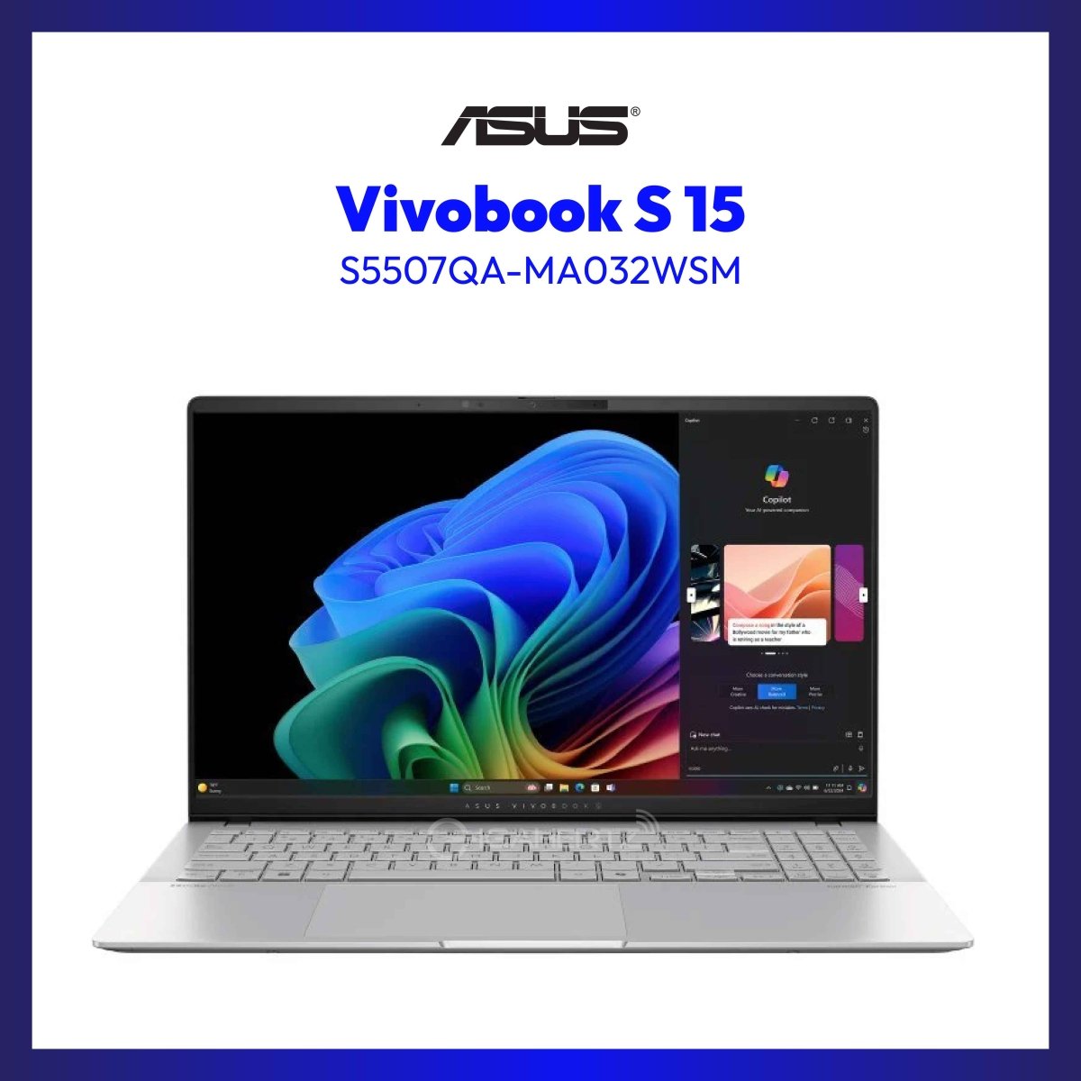 ASUS Vivobook S 15 S5507QA-MA032WSM | 15.6" OLED | Snapdragon X Elite X1E 78 100 | Qualcomm Adreno GPU | 16GB RAM | 1TB SSD | WIN 11 | GigaHertz