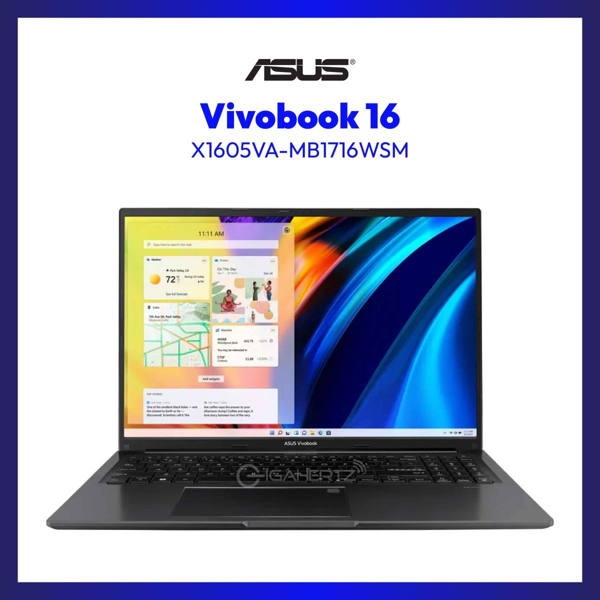 Asus Vivobook X1605VA-MB1716WSM | 16" WUXGA | Intel Core i5-13420H | Intel UHD Graphics | 16GB RAM | 512GB SSD | WIN 11 | GigaHertz