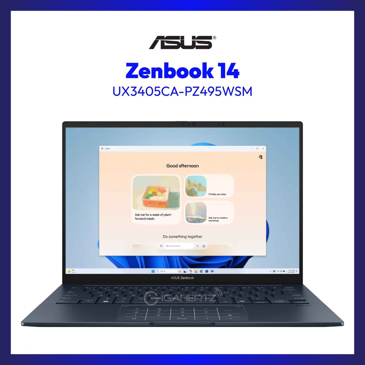 ASUS Zenbook 14 UX3405CA-PZ495WSM | 14" OLED | Intel® Core™ Ultra 9 Processor 285H | Intel® Arc™ Graphics | 16 GB RAM | 1 TB SSD | WIN 11 | GigaHertz