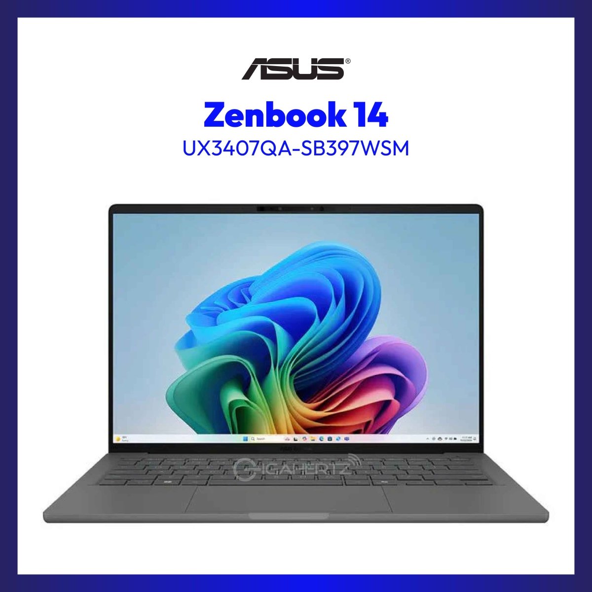 Asus Zenbook 14 UX3407QA-SB397WSM | 14" WUXGA | Snapdragon® X X1 | Qualcomm® Adreno™| 16 GB RAM | 512 GB SSD | WIN 11 | GigaHertz