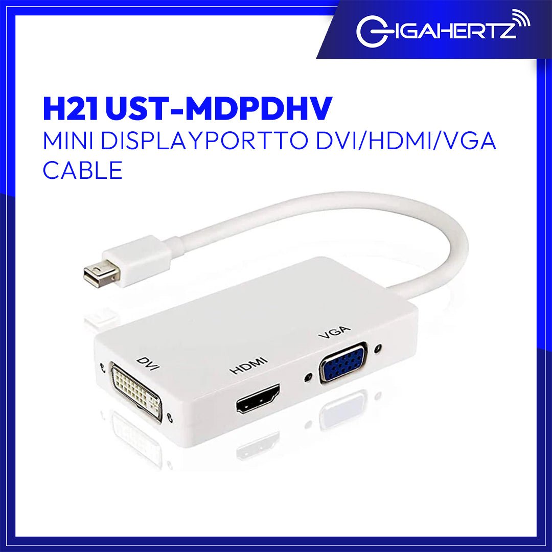 Gen H21 Mini DisplayportTo DVI/HDMI/VGA Cable UST-MDPDHV Gigahertz