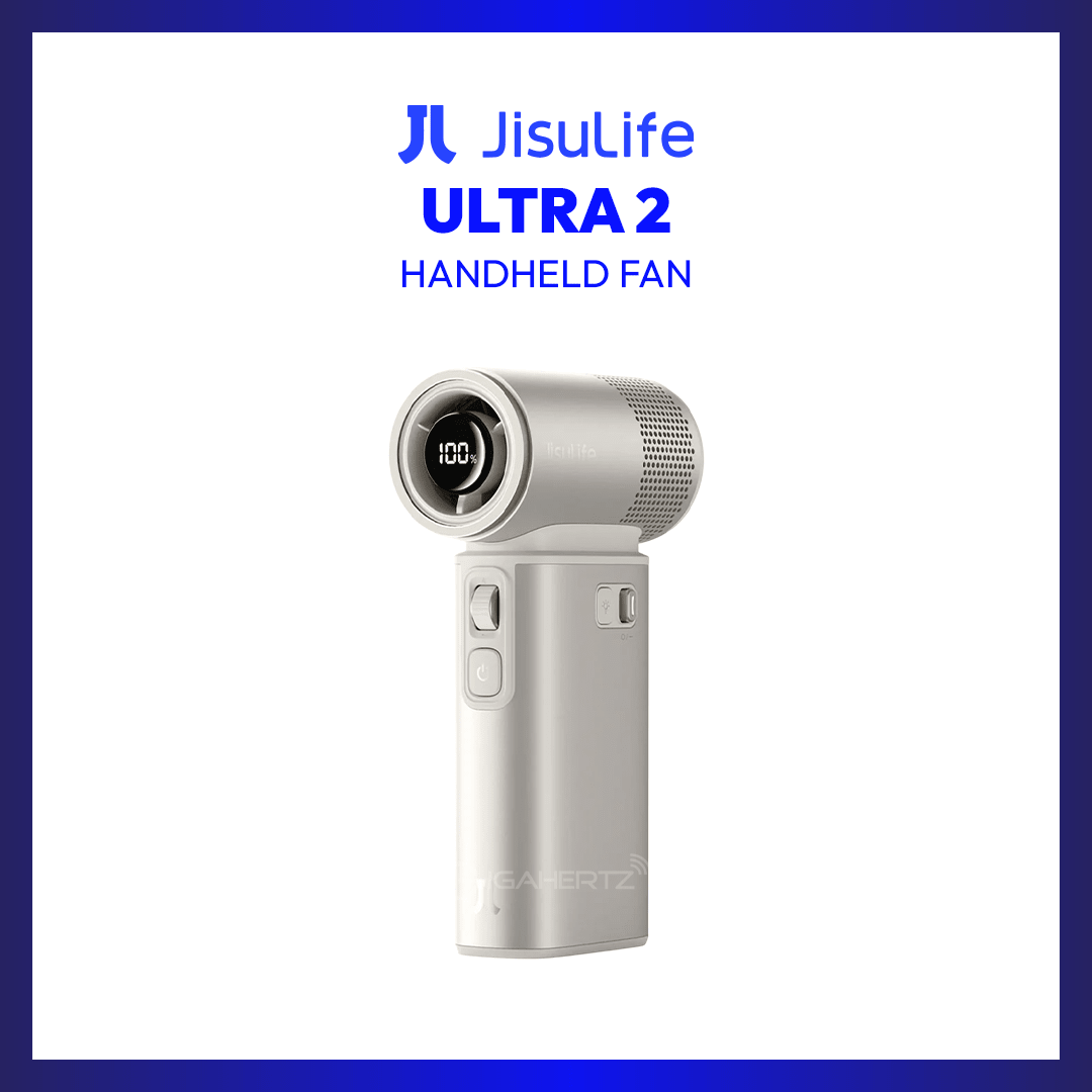 JisuLife Handheld Portable Fan Ultra2 (Light Brown) | GigaHertz