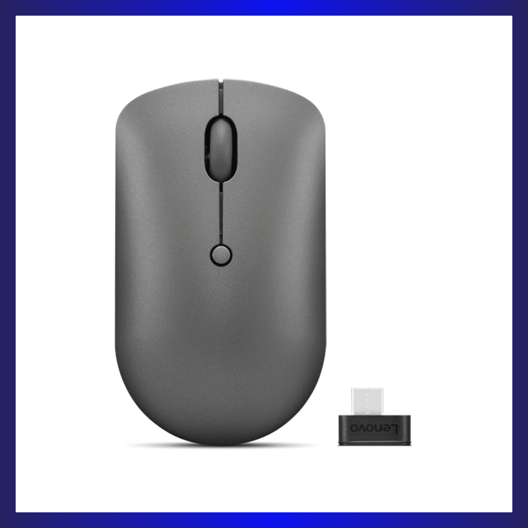 Lenovo 540 USB-C Wireless Mouse | 2.4GHz Wireless | USB-C Receiver | Up to 2400 DPI Optical Sensor | Storm Grey | GigaHertz