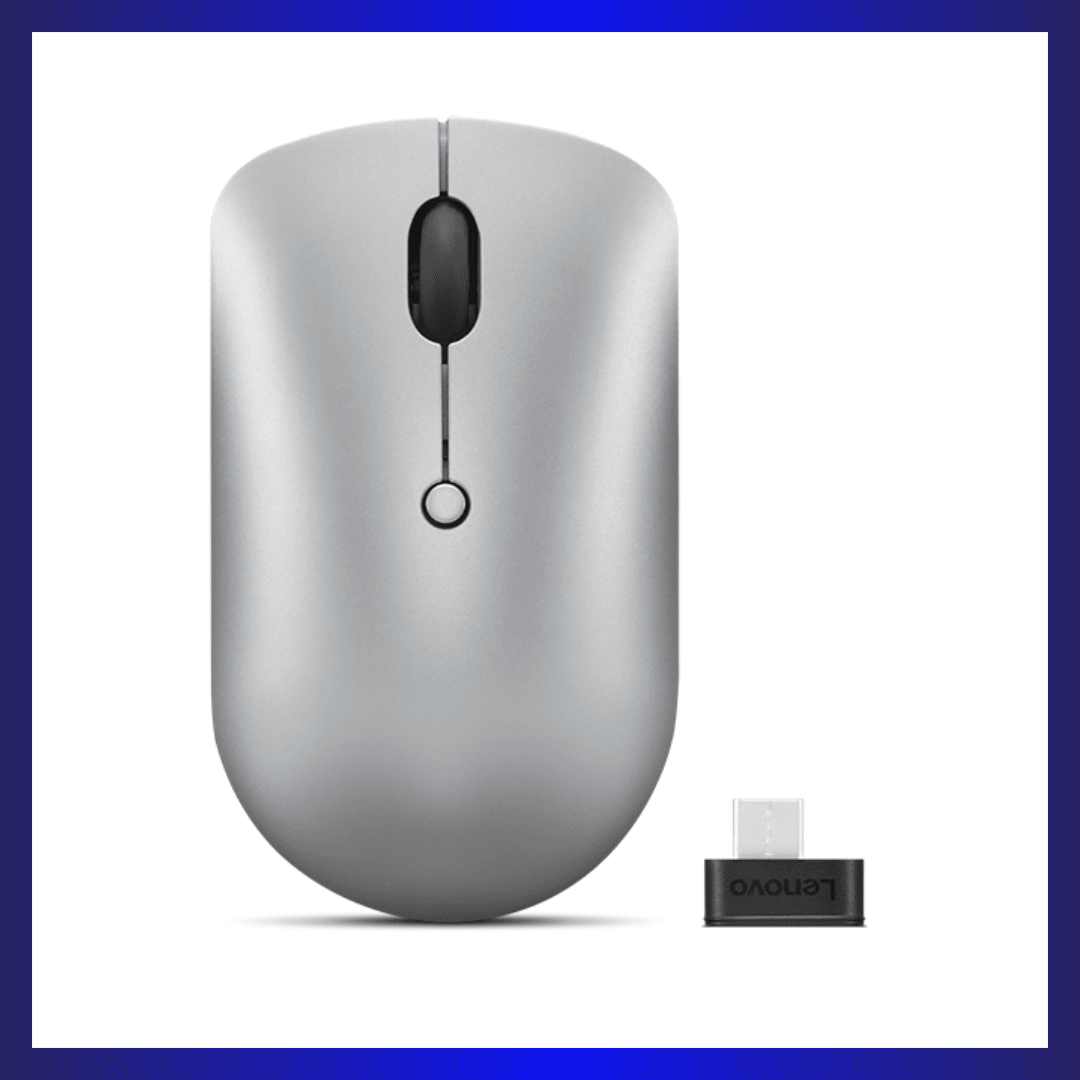 Lenovo 540 USB-C Wireless Mouse (GY51D20869) | 2.4GHz Wireless | USB-C Unified Pairing Receiver | Up to 2400 DPI Optical Sensor | Cloud Grey | GigaHertz