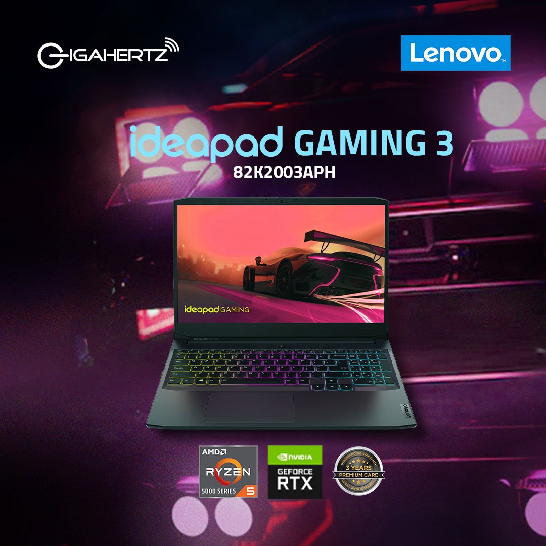Lenovo IdeaPad Gaming 3 15ACH6 82K2003APH | 15.6" FHD | Ryzen 5 5600H | GeForce RTX 3060 | 8GB RAM | 512GB SSD | WIN 11 | CLEARANCE | GigaHertz