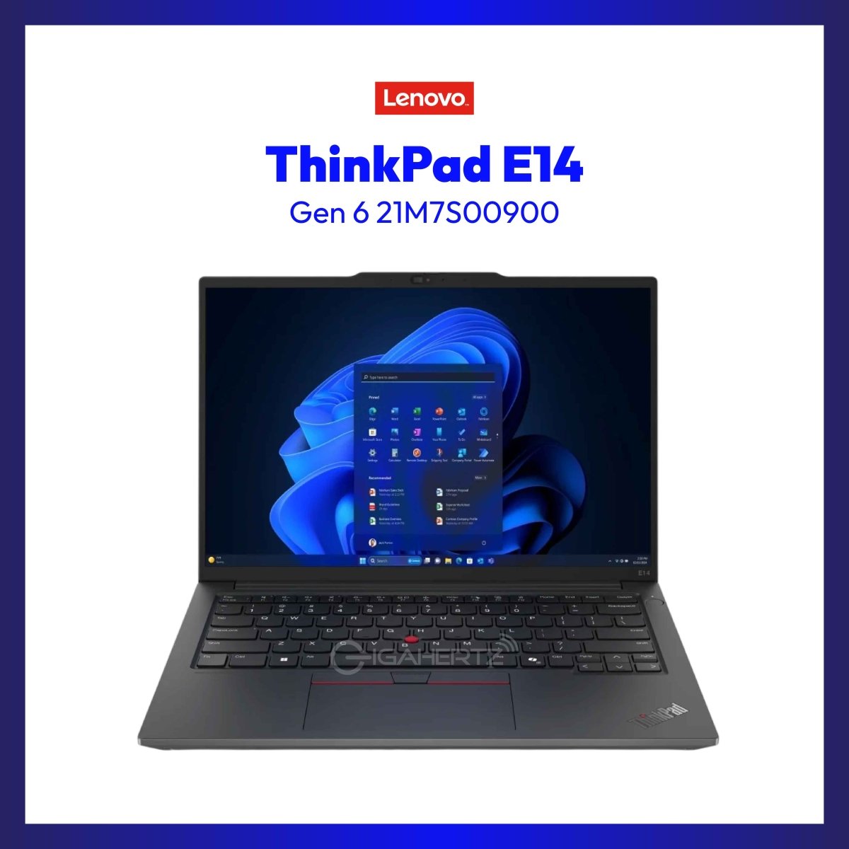 Lenovo ThinkPad E14 Gen 6 21M7S00900 | 14" WUXGA | Intel Core Ultra 7 155U | Intel Graphics | 16 GB RAM | 1 TB SSD | WIN 11 | GigaHertz
