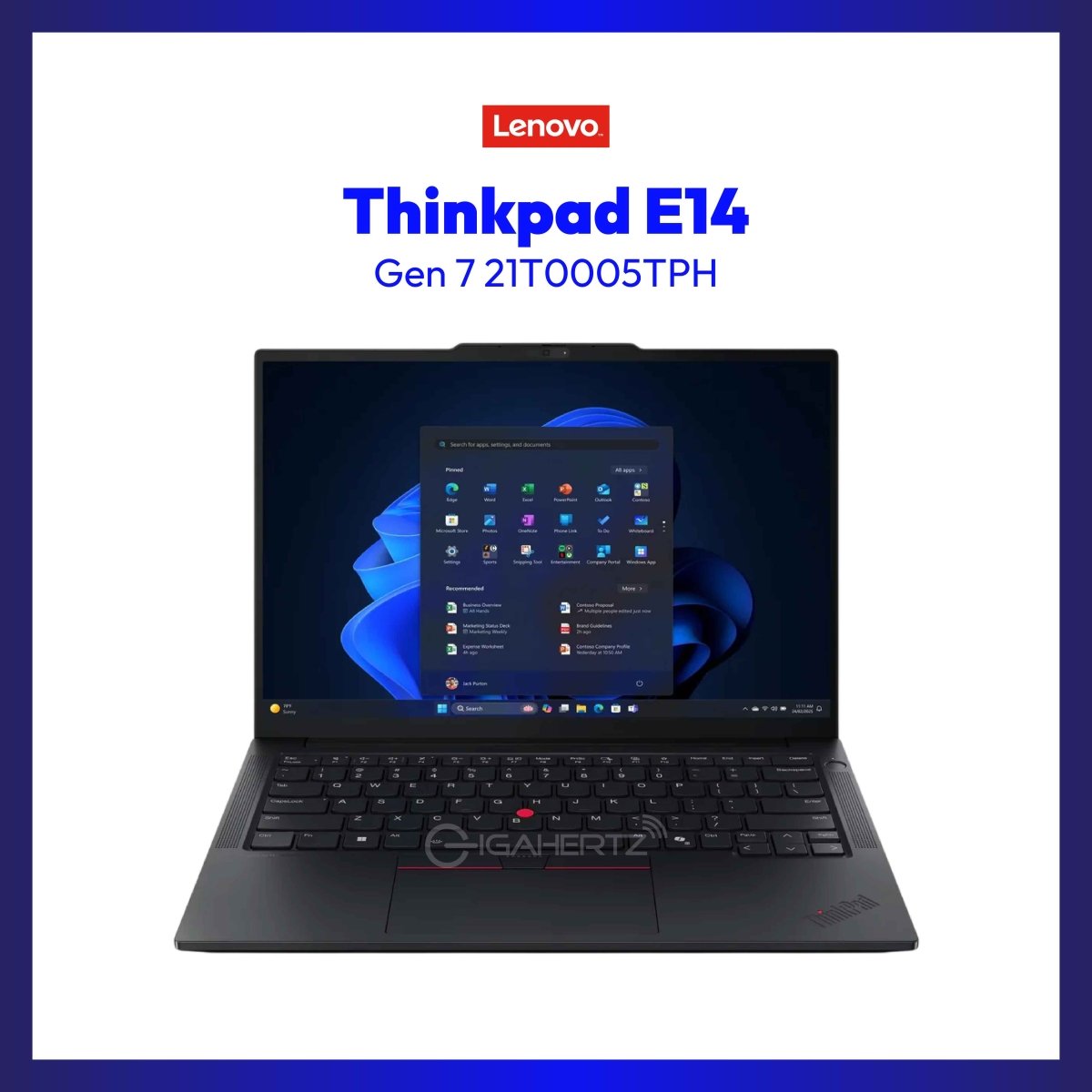 Lenovo Thinkpad E14 Gen 7 21T0005TPH | 14in WUXGA IPS | AMD Ryzen 5 220 | 16GB DDR5 | 512GB SSD | AMD Radeon | Win11 Pro | GigaHertz