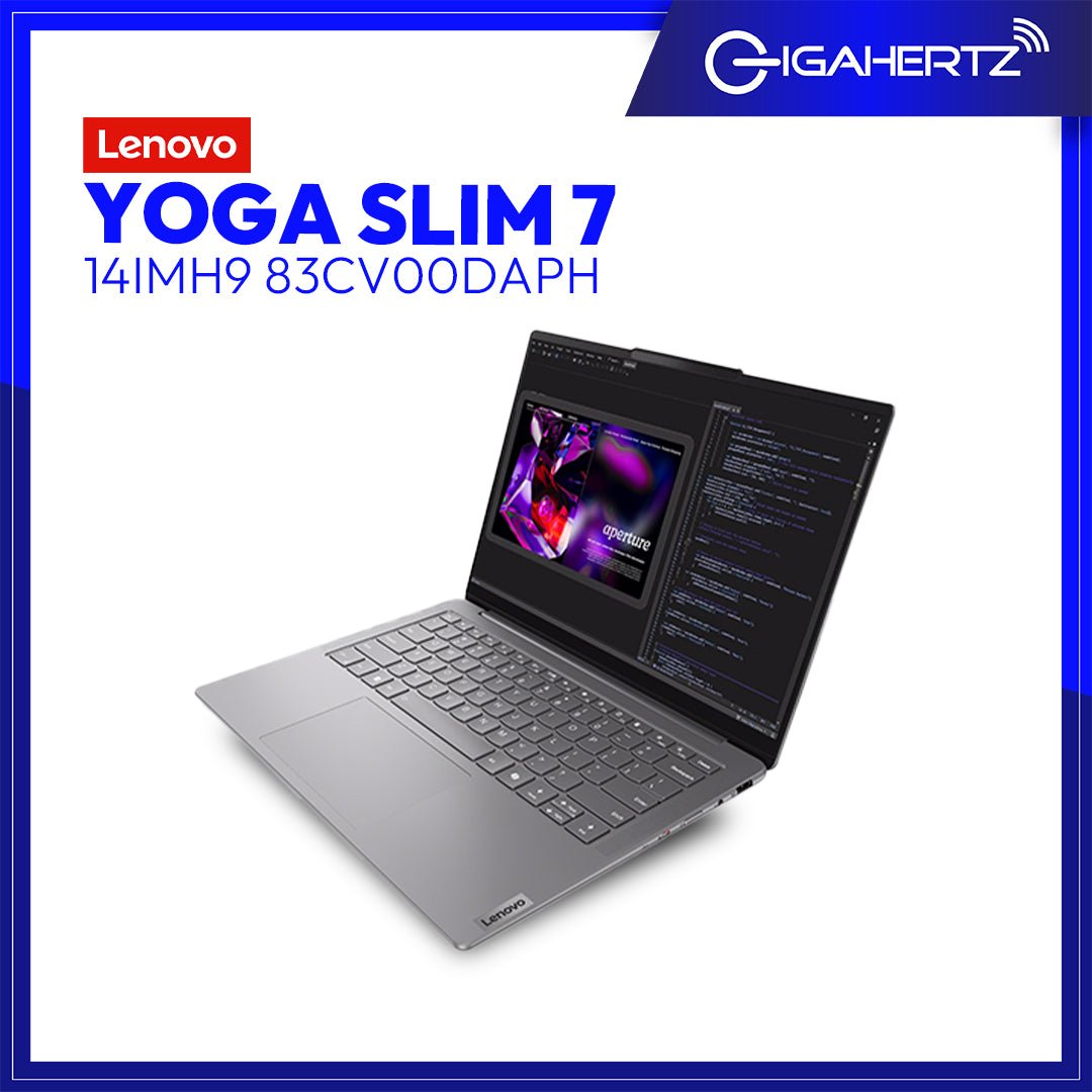 Lenovo Yoga Slim 7 14IMH9 83CV00DAPH Laptop 14″ WUXGA OLED | Intel Core Ultra 5 125H | 16GB RAM | Intel Arc Graphics | 512GB SSD | Luna Grey | GigaHertz