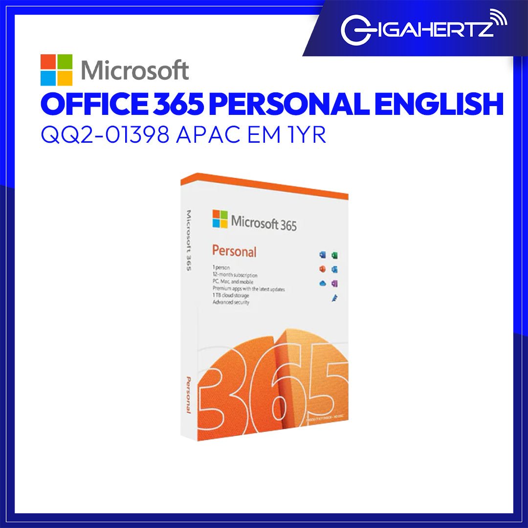 Microsoft Office 365 Personal English QQ2 - 01398 APAC EM 1YR | Gigahertz