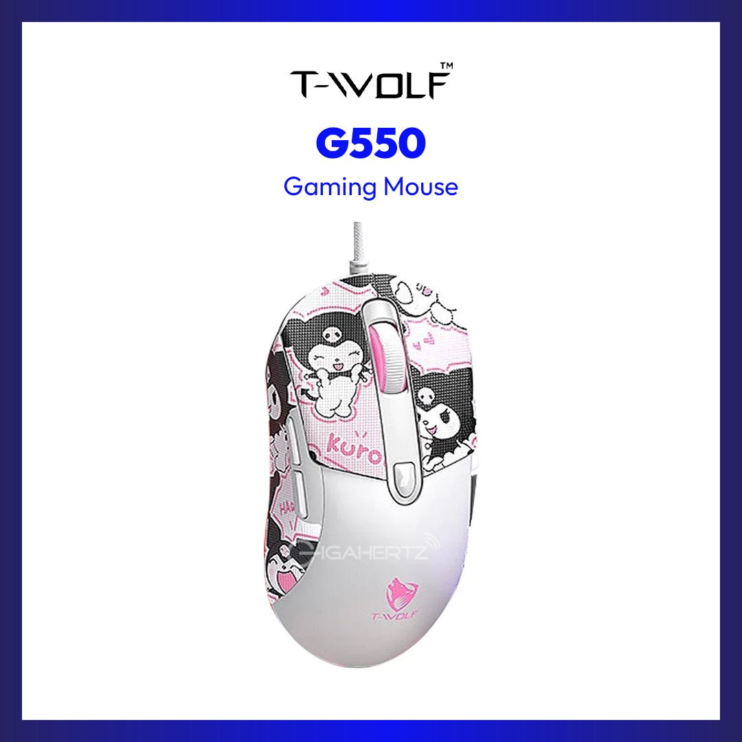 MSE GIGA GAMING G550 | 1200 - 7200 DPI | Wired | Regular Big | RGB | White/Pink | GigaHertz