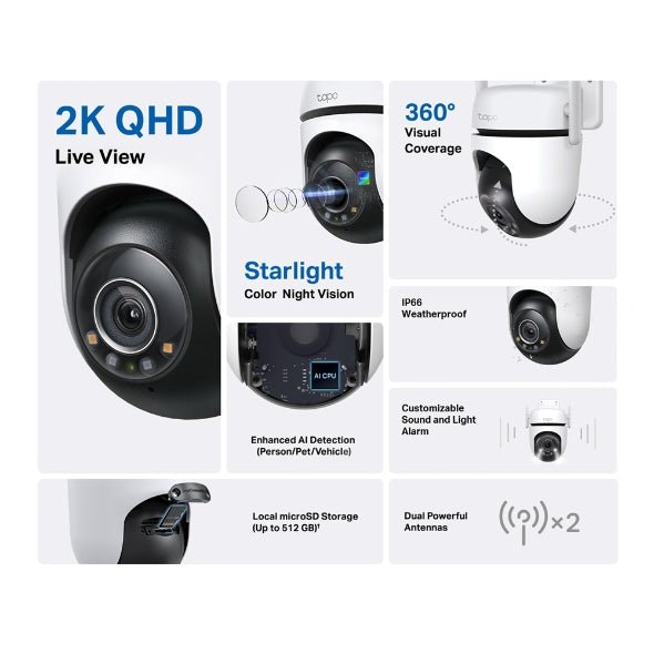 Tapo C520WS (EU) V2 Outdoor Pan/Tilt Security Wi-Fi Camera | GigaHertz