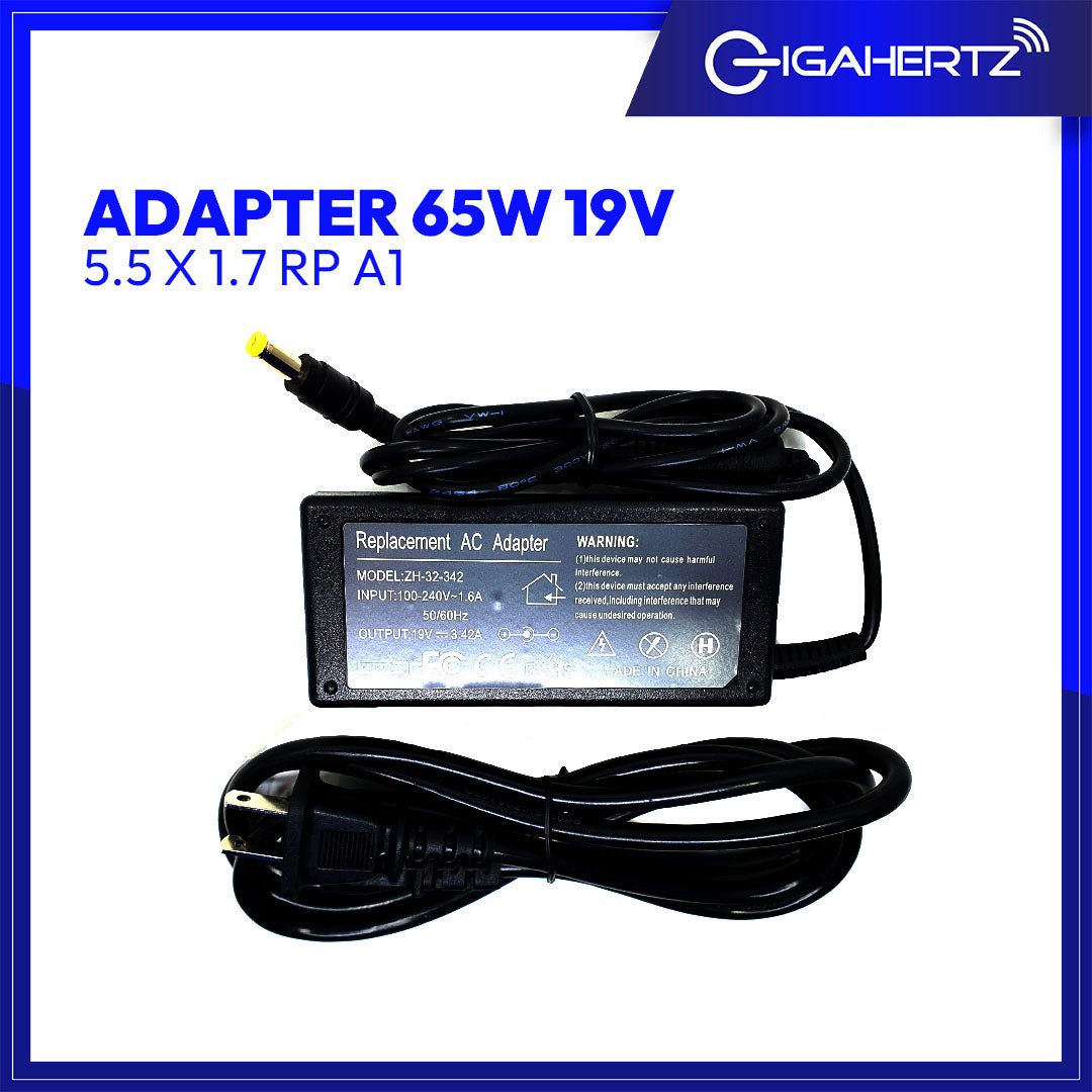 Universal Adapter RP 5.5 X 1.7 65W | Gigahertz