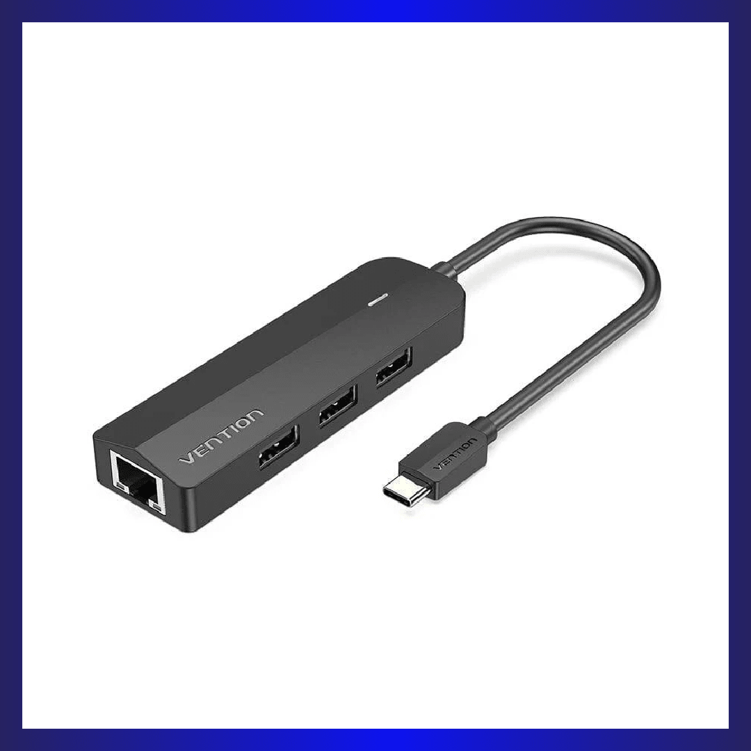 Vention 5-in-1 USB-C Hub with 100m Ethernet Adapter (TGOBB) | GigaHertz