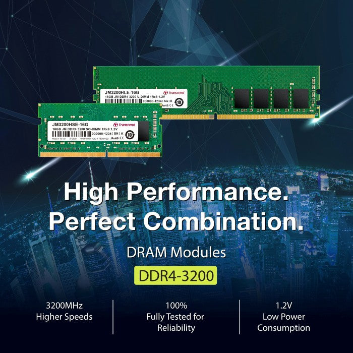 Transcend JM3200 DDR4-3200 Unbuffered Long-DIMM