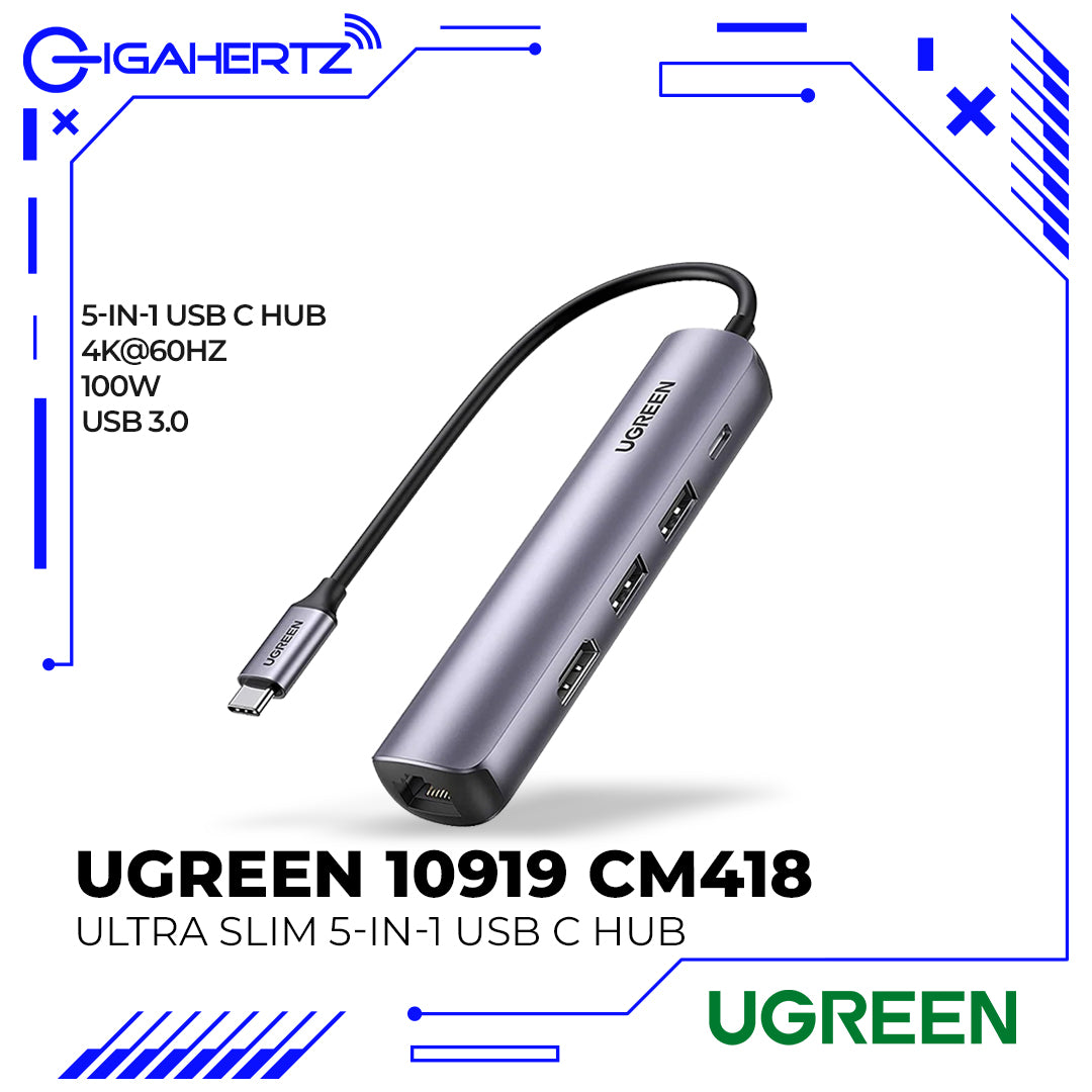 Ugreen 10919 CM418 Ultra Slim 5-in-1 USB C Hub