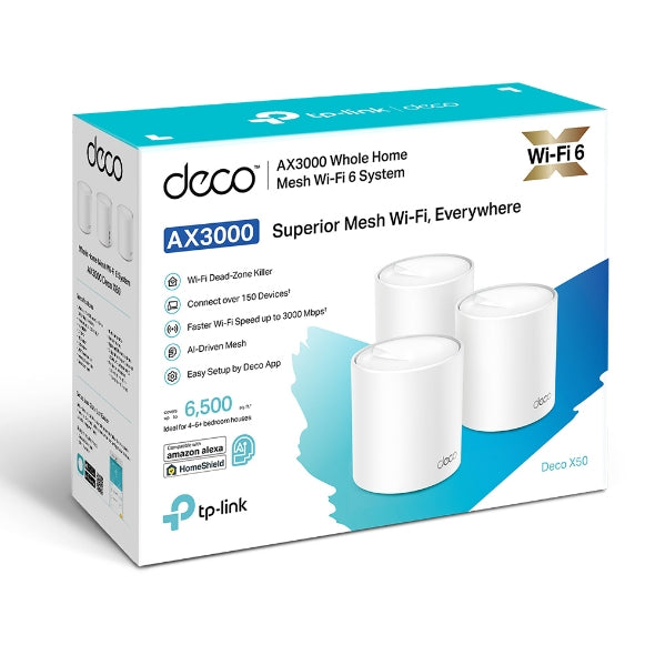 TPLINK DECO X50 3PACK MESH WIFI 6 WH