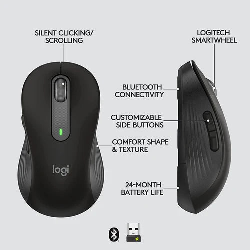 Logitech M650 Signature Wireless Mouse Black