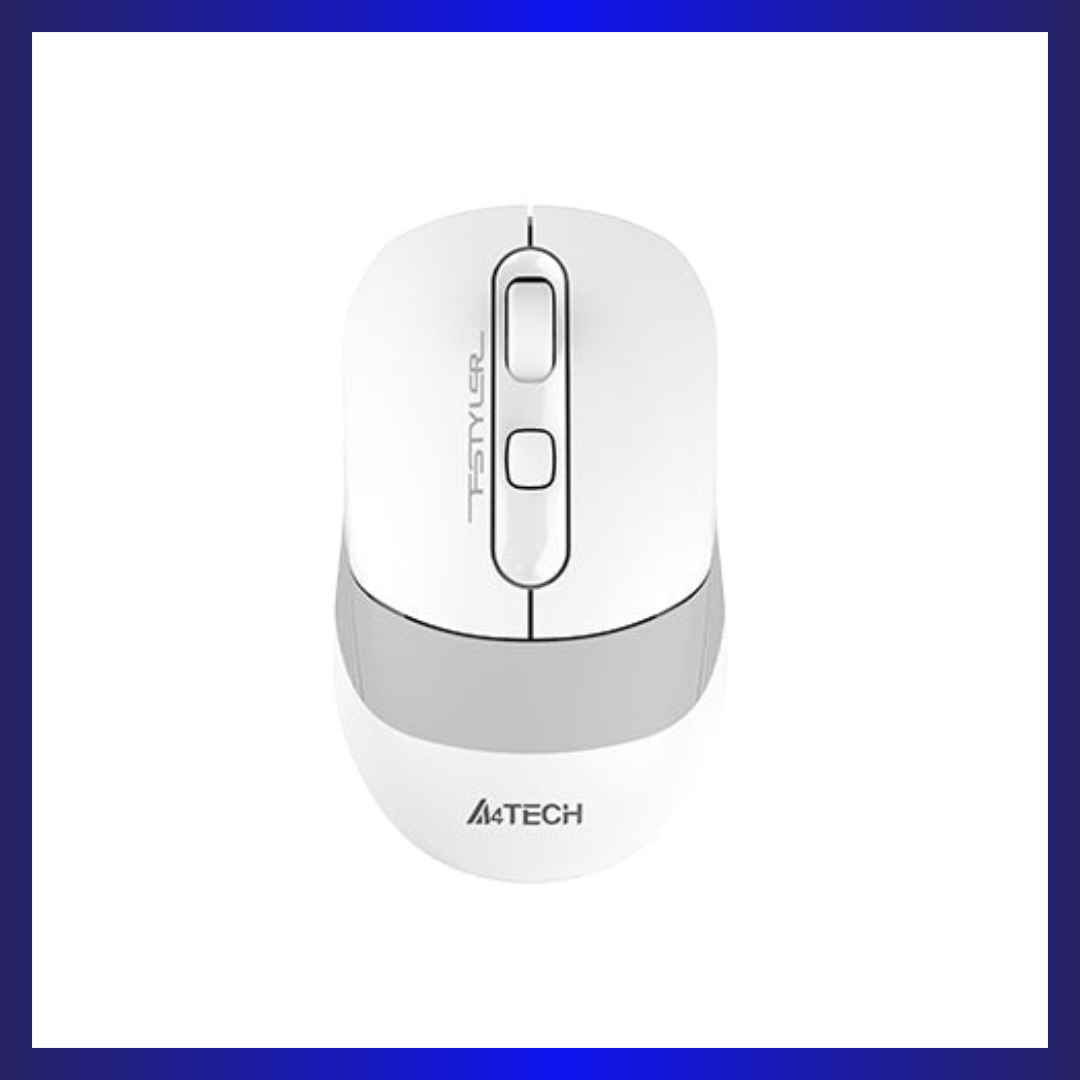 A4Tech FB10C | Optical Sensor | Bluetooth & 2.4GHz Wireless | Multi-Device Support | Adjustable 2400 DPI | Grayish White