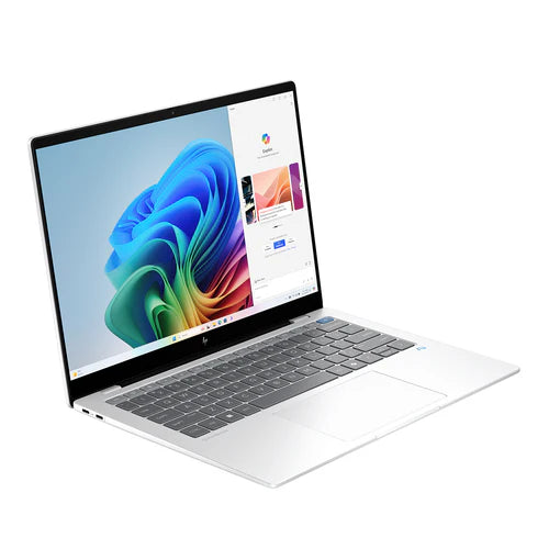 HP OmniBook X 14-FE1009QU Laptop (Glacier Silver) | 14" 2.2K (2240x1400) IPS | Snapdragon X Elite X1P-42-100 | 16GB RAM | 512GB SSD | Qualcomm Adreno GPU | Windows 11 Home