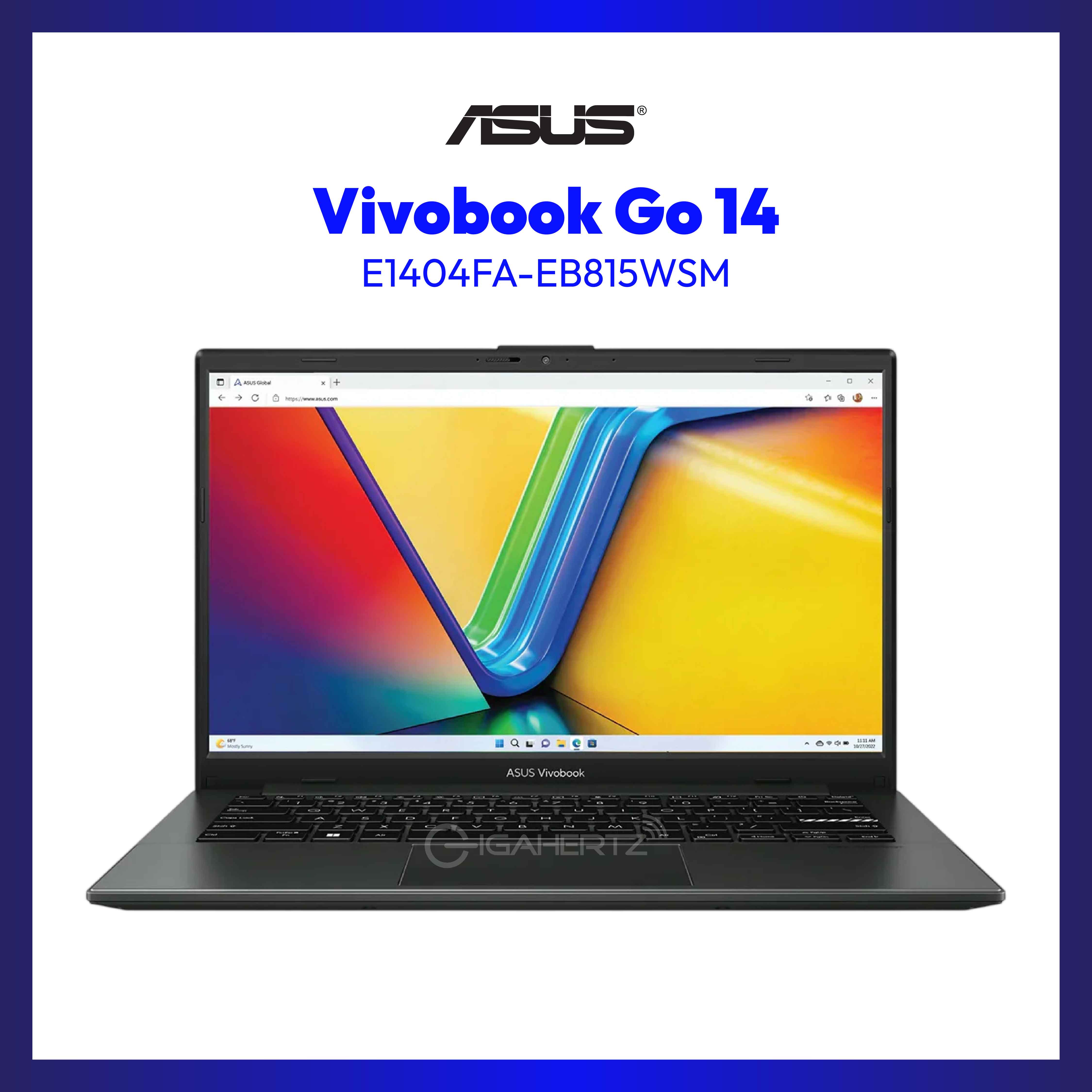 Asus Vivobook Go 14 E1404FA-EB815WSM | 14" FHD (1920x1080) IPS | Ryzen 5 7520U | 16GB RAM | 512GB SSD | AMD Radeon Graphics | Windows 11 Home