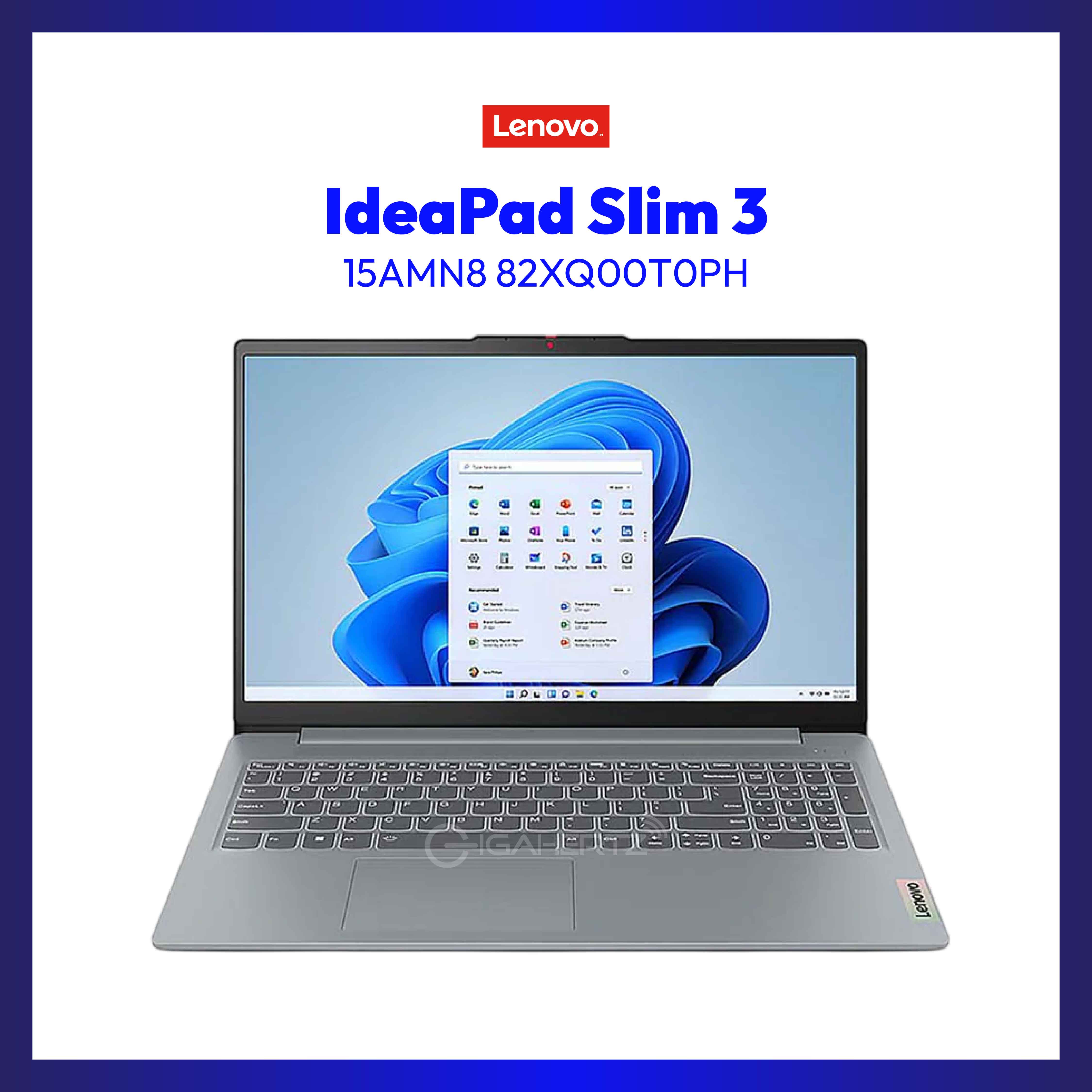 Lenovo IdeaPad Slim 3 15AMN8 82XQ00T0PH | 15.6in FHD | AMD R5 7520U | 16GB LPDDR5 | 512GB SSD | AMD Radeon 610M