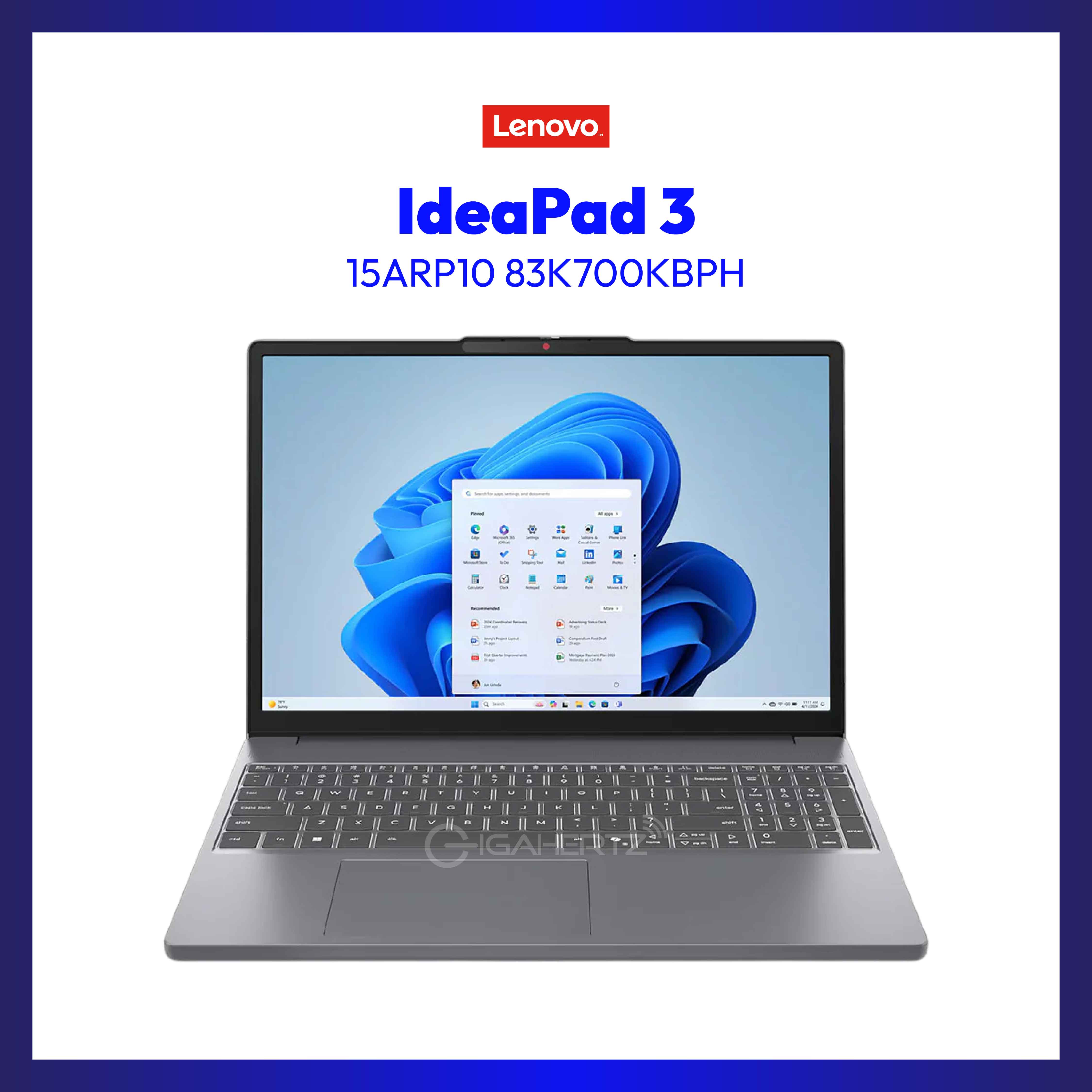 LENOVO IDEAPAD 3 15ARP10 83K700KBPH | AMD Ryzen™ 5 7535HS | 8GB RAM | 512GB SSD | Integrated AMD Radeon | Win 11