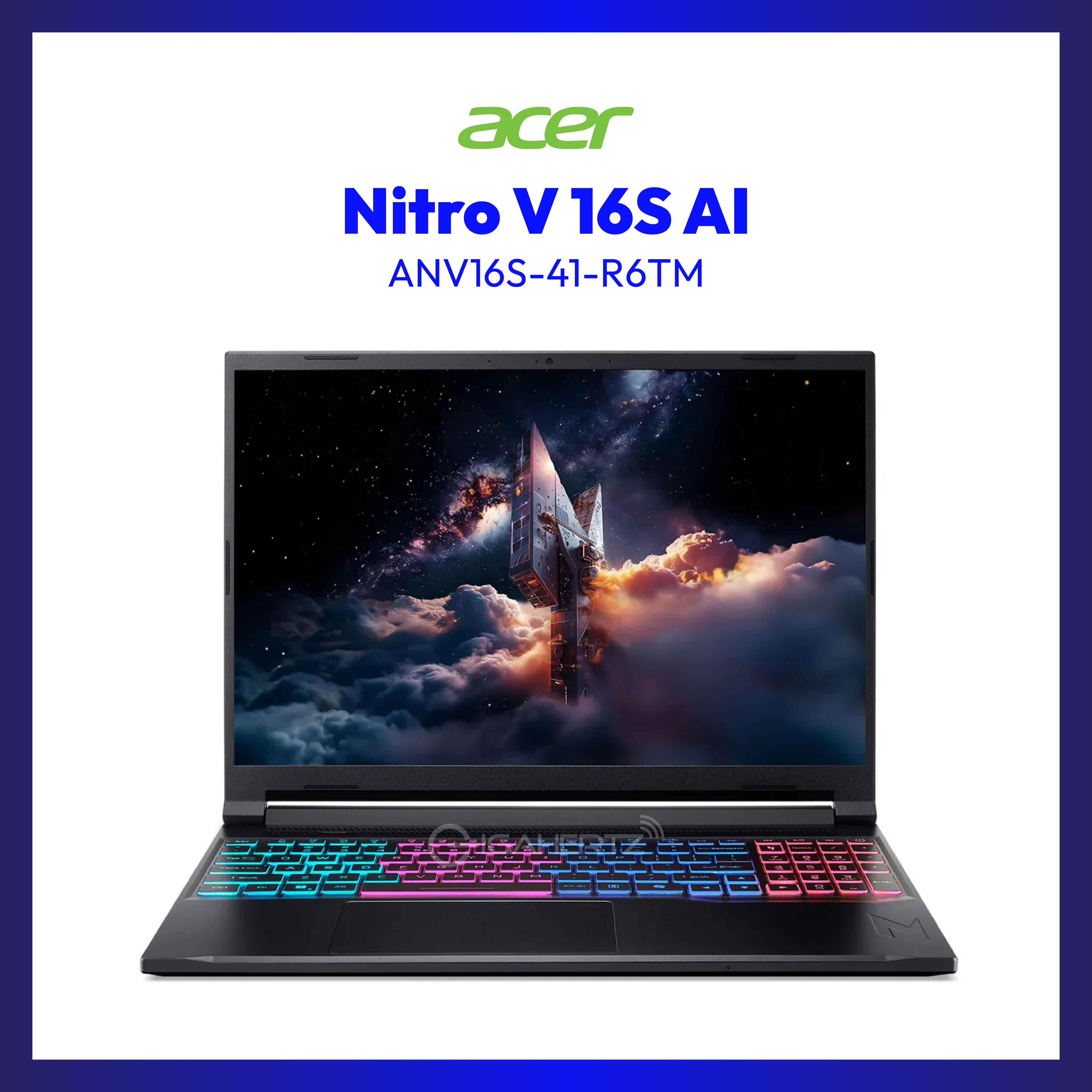 Acer Nitro V 16S AI ANV16S-41-R6TM Gaming Laptop (Obsidian Black) | 16" WQXGA (2560x1600) | 180Hz IPS | Ryzen 5 240 | 16GB RAM | 512GB SSD | RTX 5050 | Win 11