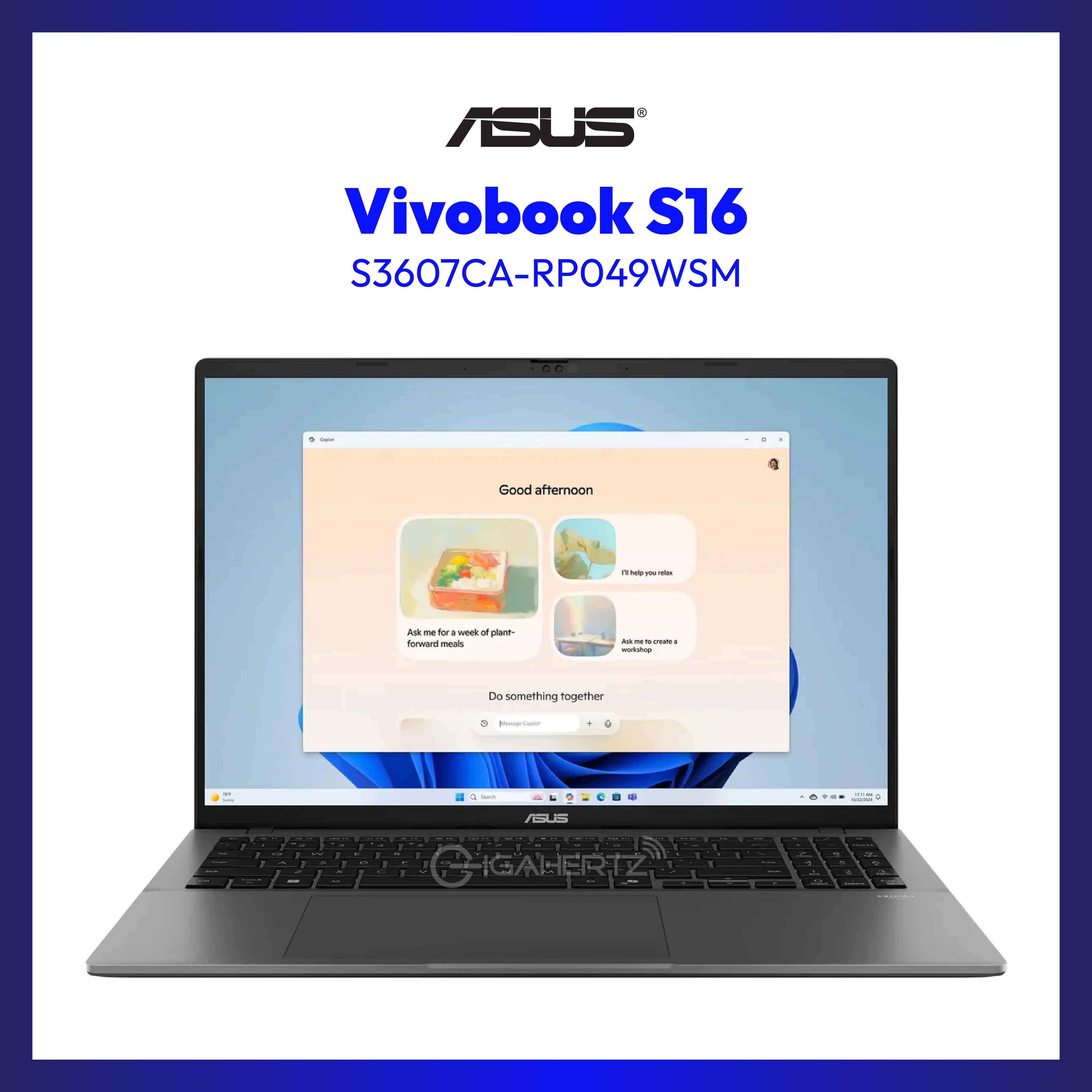 Asus Vivobook S16 S3607CA-RP049WSM | 16" WUXGA | Intel® Core™ Ultra 7 255H | Intel Arc Graphics | 16GB RAM | 1TB SSD | WIN 11