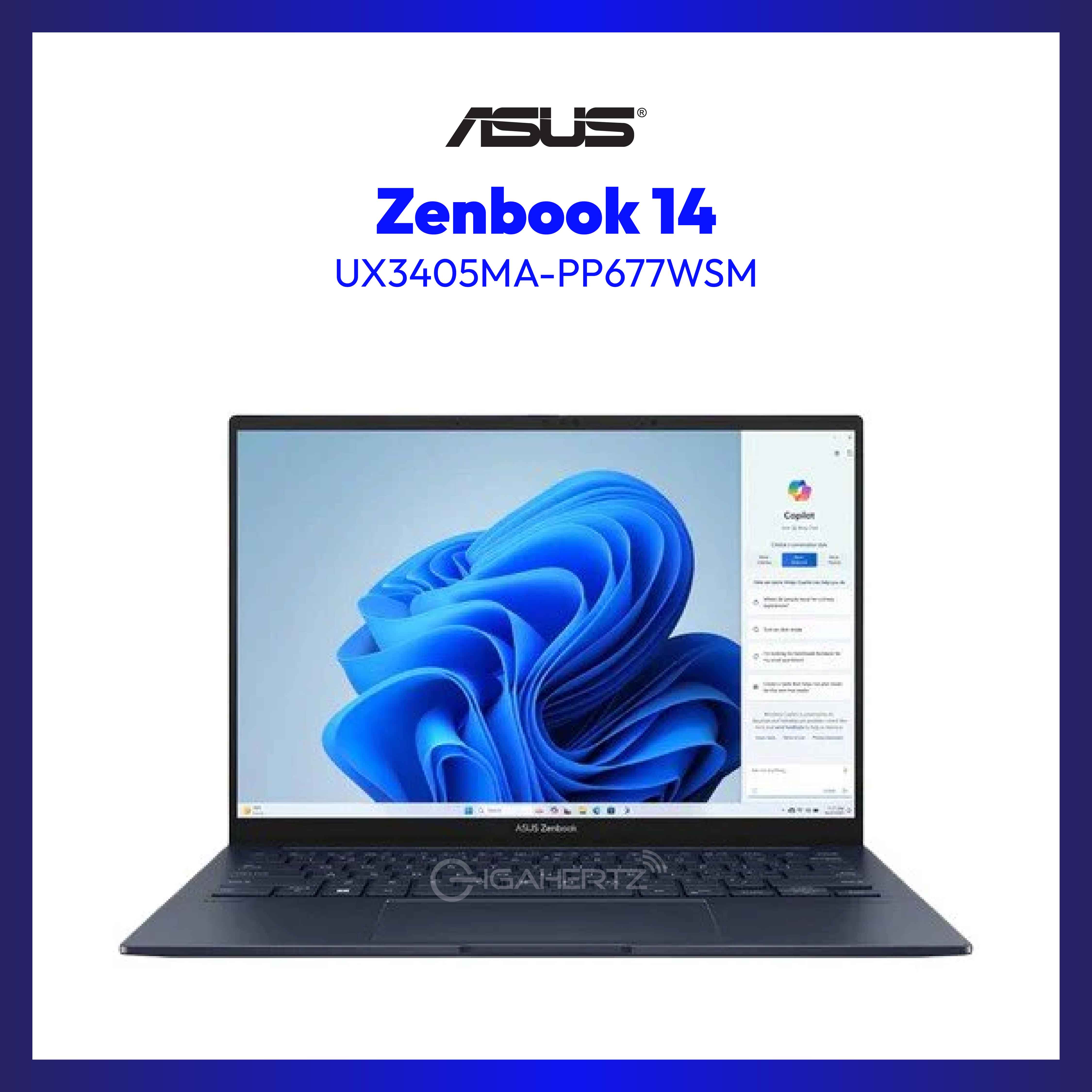Asus Zenbook 14 UX3405MA | 14" OLED | Intel® Core™ Ultra 7 155H | Intel® Arc™ Graphics | 16 GB RAM | 1 TB SSD | WIN 11