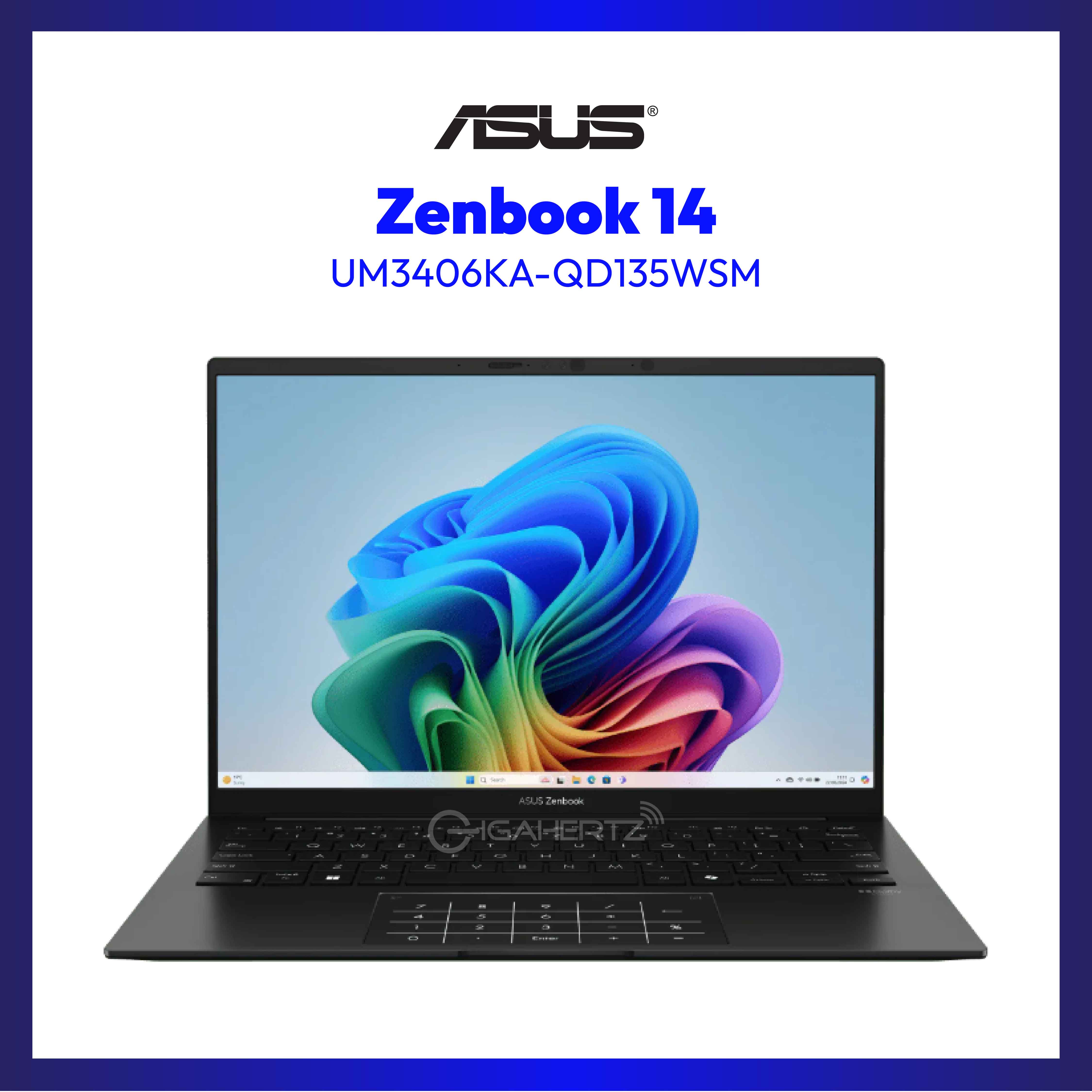 ASUS Zenbook 14 UM3406KA-QD135WSM | 14" OLED | Ryzen™ AI 7 350 Processor | Radeon™ Graphics | 16 GB RAM | 512 GB SSD | WIN 11