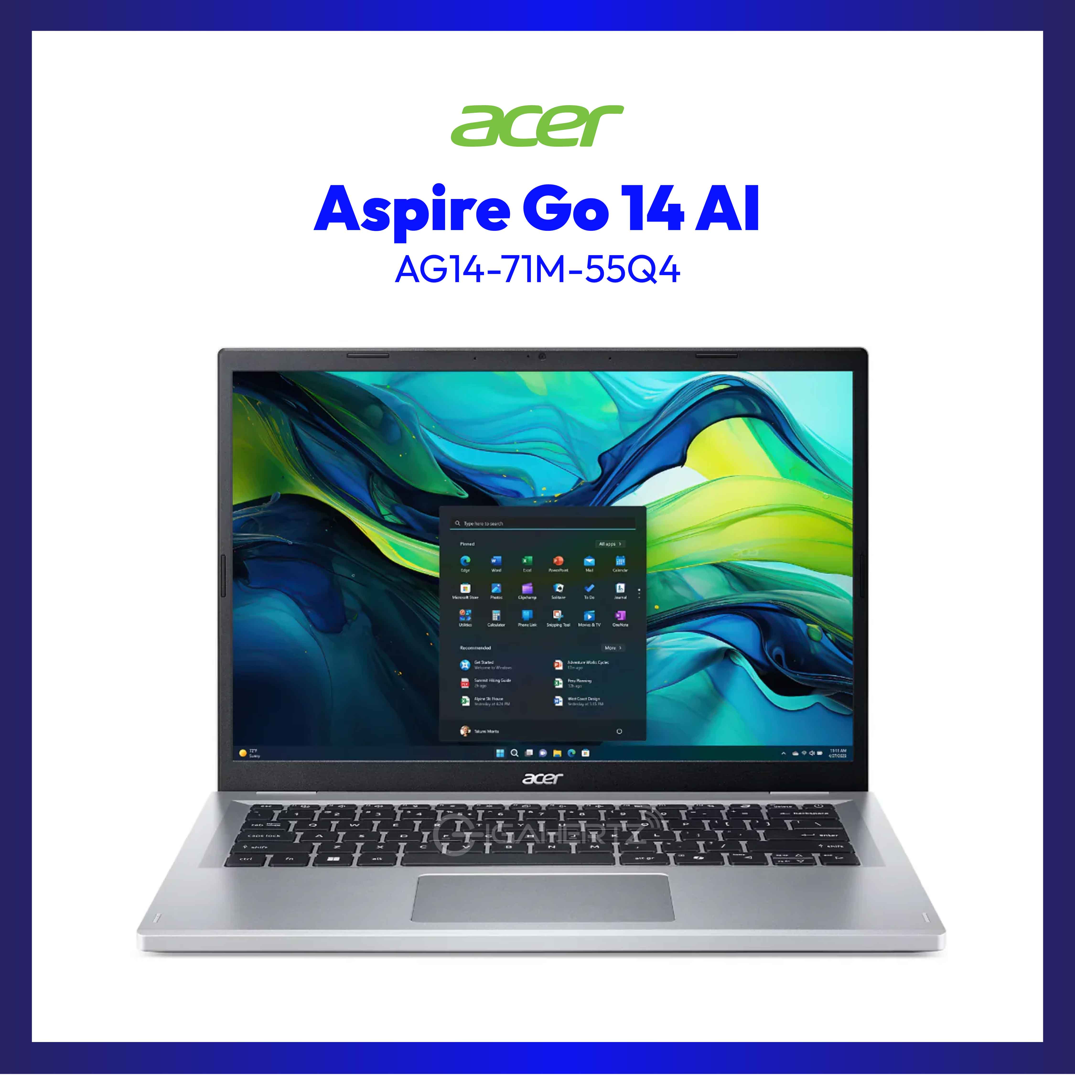 Acer Aspire Go AI AG14-71M-55Q4 | 14" IPS | Intel Core Ultra 5 115U | Intel Graphics | 16GB RAM | 512GB SSD | WIN 11sm