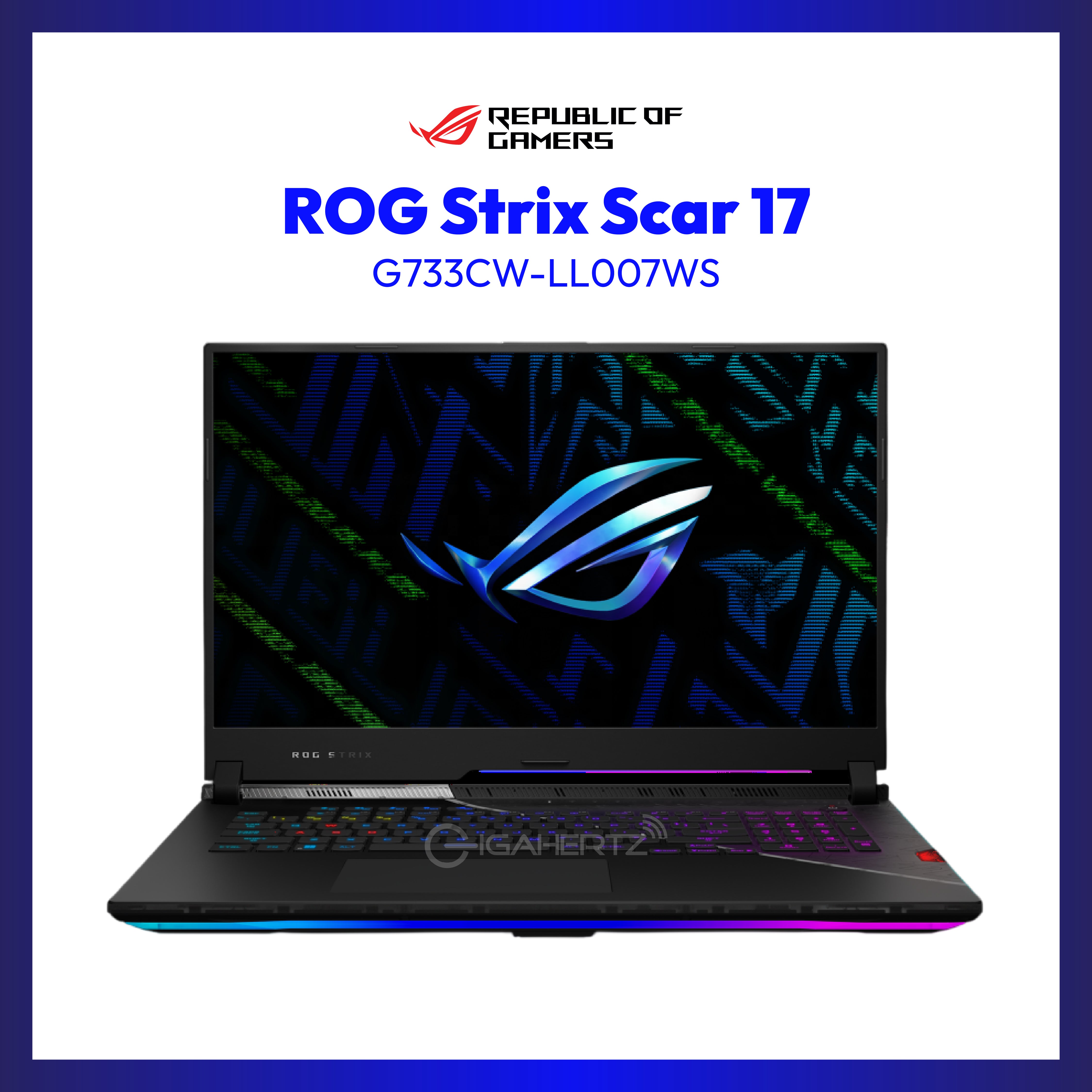 Asus ROG Strix Scar 17 G733CW-LL007WS | 17.3" WQHD | i9-12950HX | GeForce RTX 3070 | 32GB RAM | 2TB SSD | WIN 11