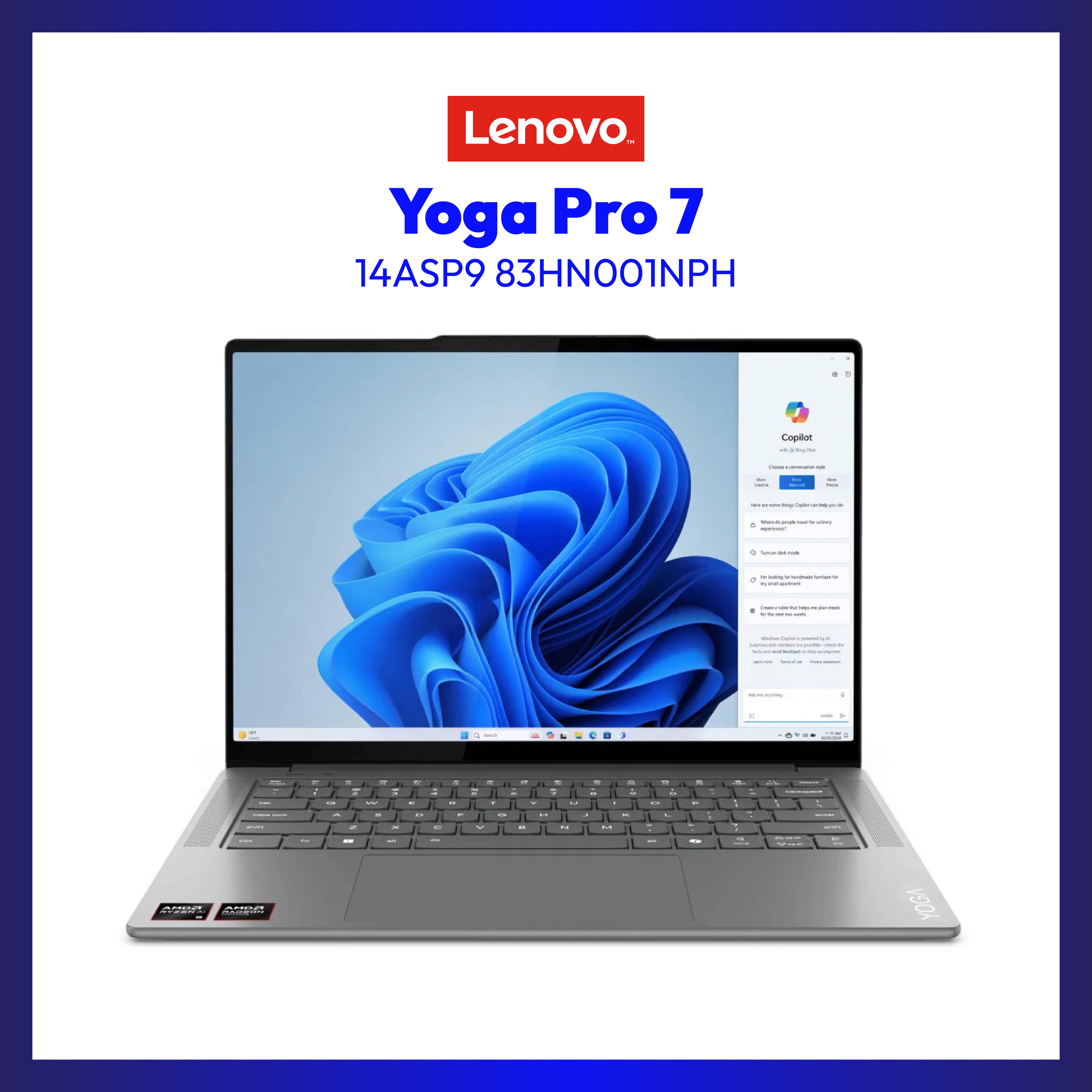 Lenovo Yoga Pro 7 14ASP9 83HN001NPH | Ryzen™ AI 9 365 | Radeon™ 880M | 32 GB RAM | 1 TB SSD | WIN 11