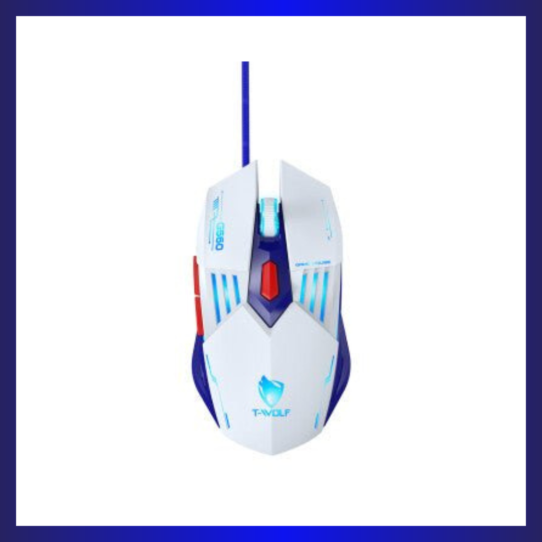Thunder Wolf Gaming G560 | 1200 - 3600 DPI | Wired | RGB | White Blue