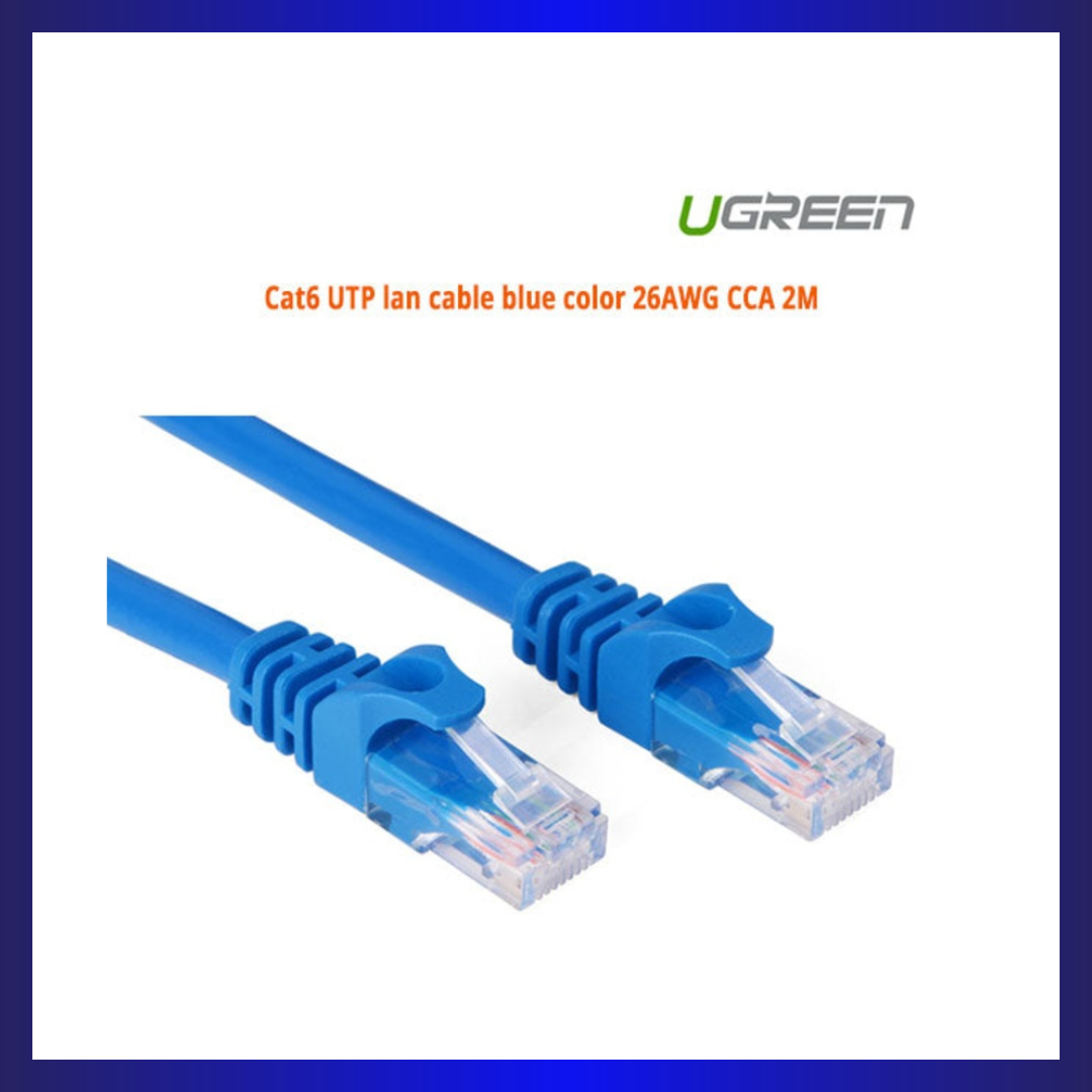 UGREEN Cat6 UTP blue color 26AWG CCA LAN Cable 2M