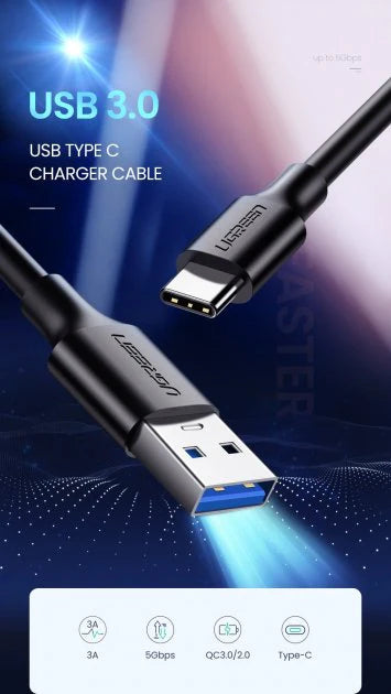 UGREEN USB-C Male To USB 3.0 3A 1.5m Data Cable (Black) (US184/20883)