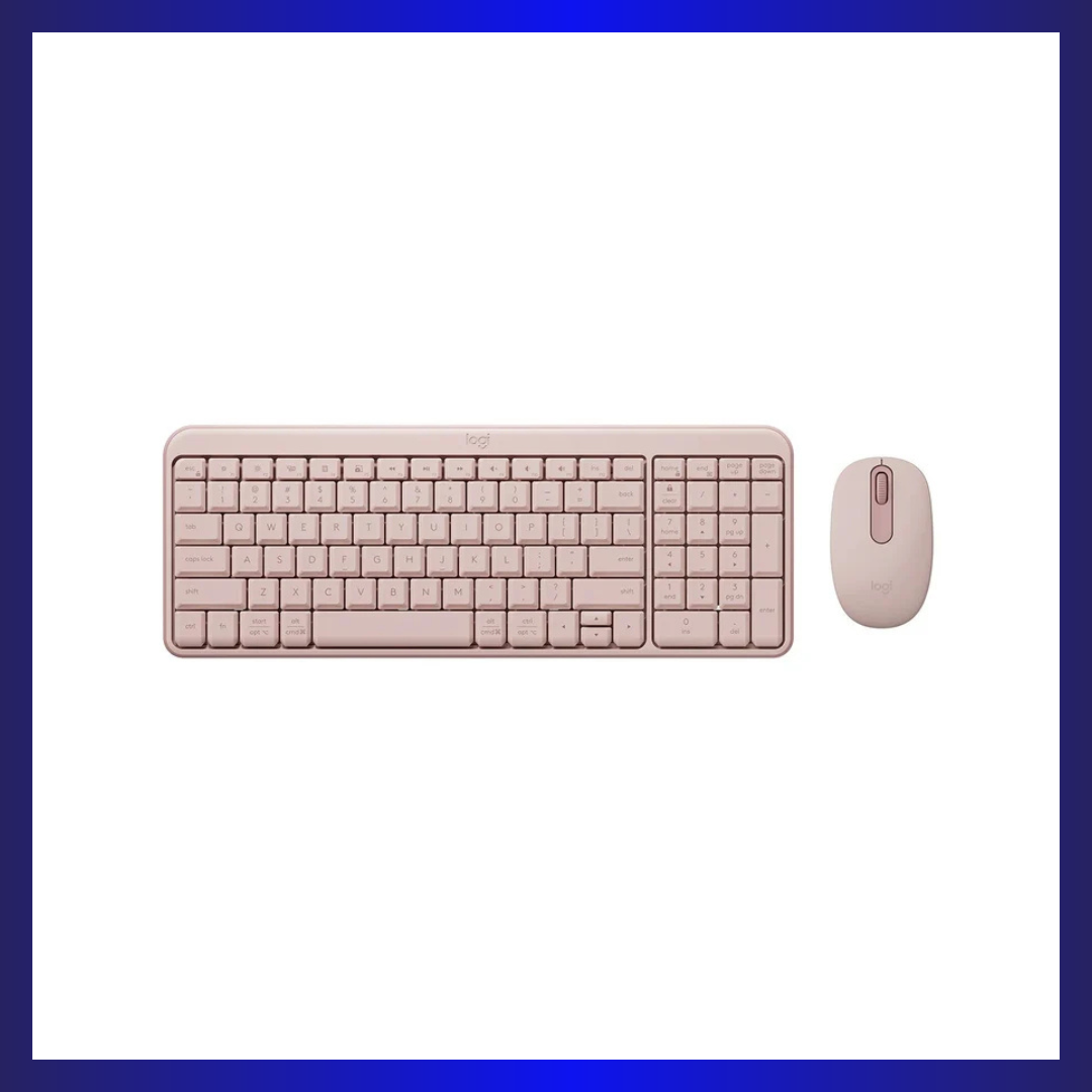 Logitech MK250 Compact Bluetooth Wireless Keyboard & Mouse Combo | Built-in Numpad | 1000 DPI | Multi-OS | 12-Month Battery | Rose