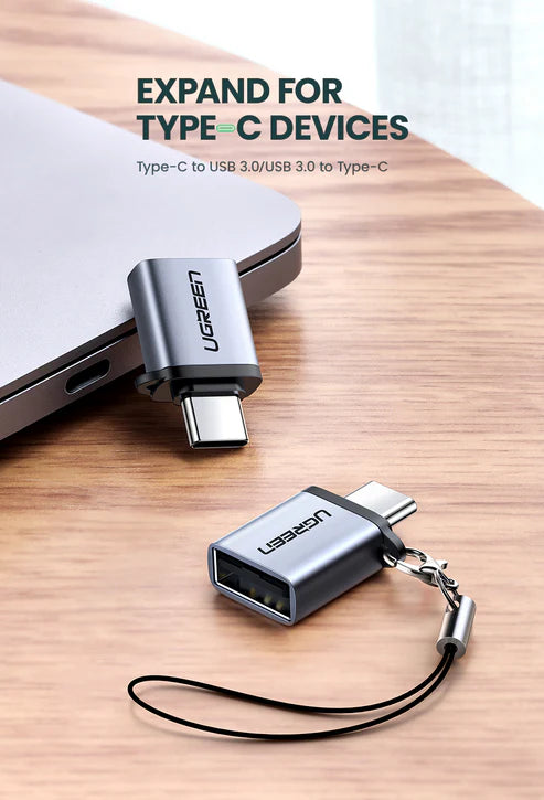 UGREEN 50283 Type C to USB 3.0 A Adapter Cable with Lanyard (Space Gray)