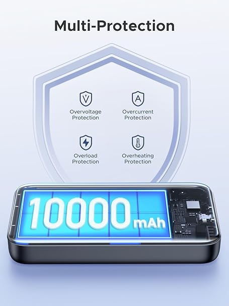 UGREEN Magnetic Power Bank,10,000mAh Wireless Portable Charger, PD 20W Fast Charging Battery Pack with USB-C for Magsafe