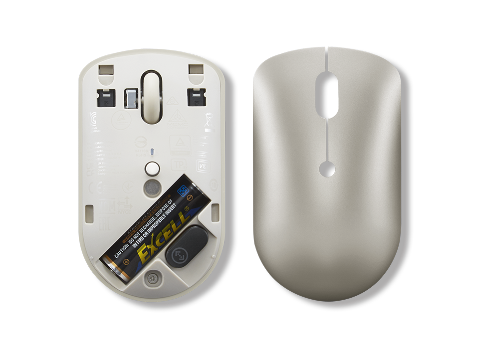 Lenovo 540 USB-C Wireless Mouse (GY51D20869) | 2.4GHz Wireless | USB-C Unified Pairing Receiver | Up to 2400 DPI Optical Sensor | Cloud Grey