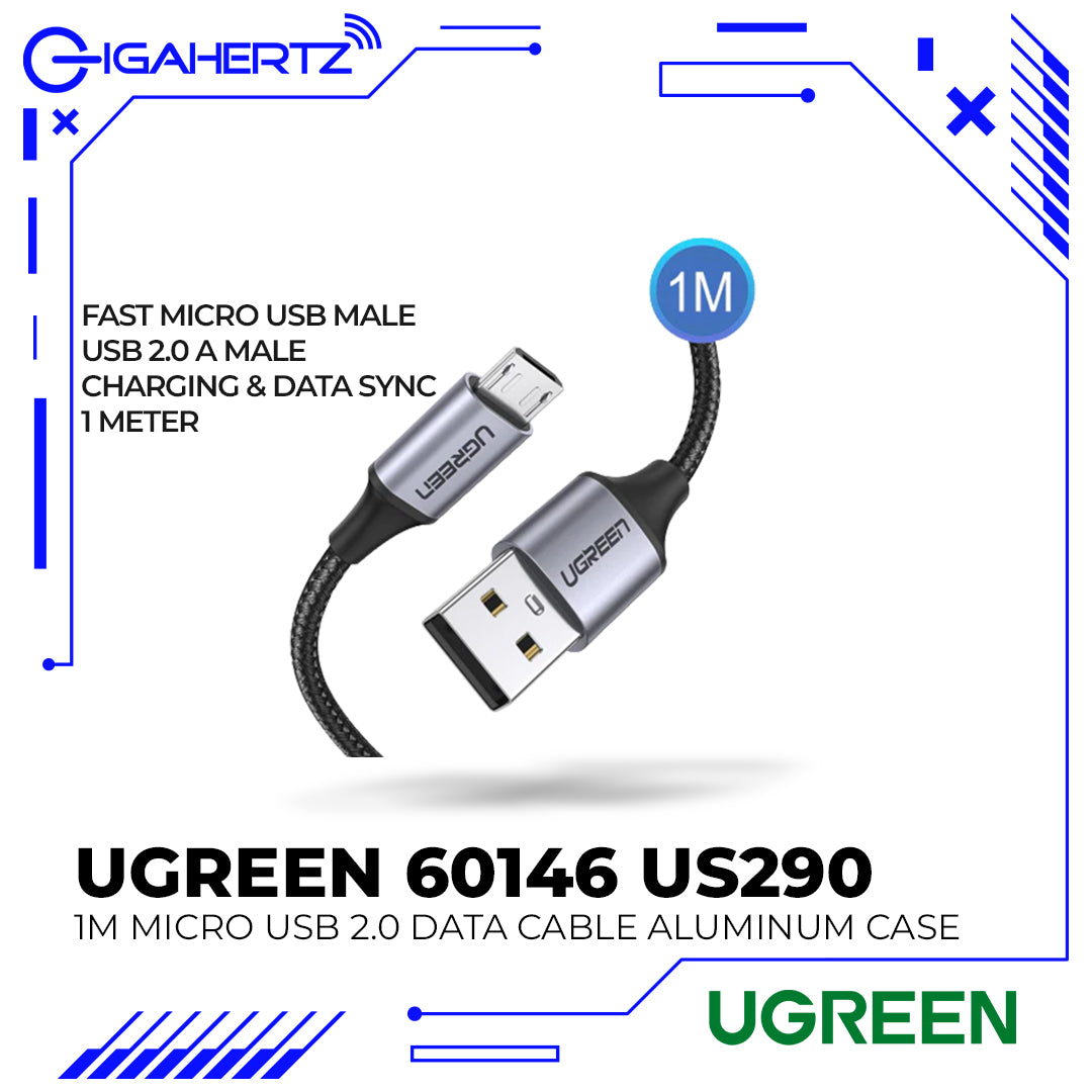 Ugreen 60146 US290 1M Micro USB 2.0 Data Cable Aluminum Case