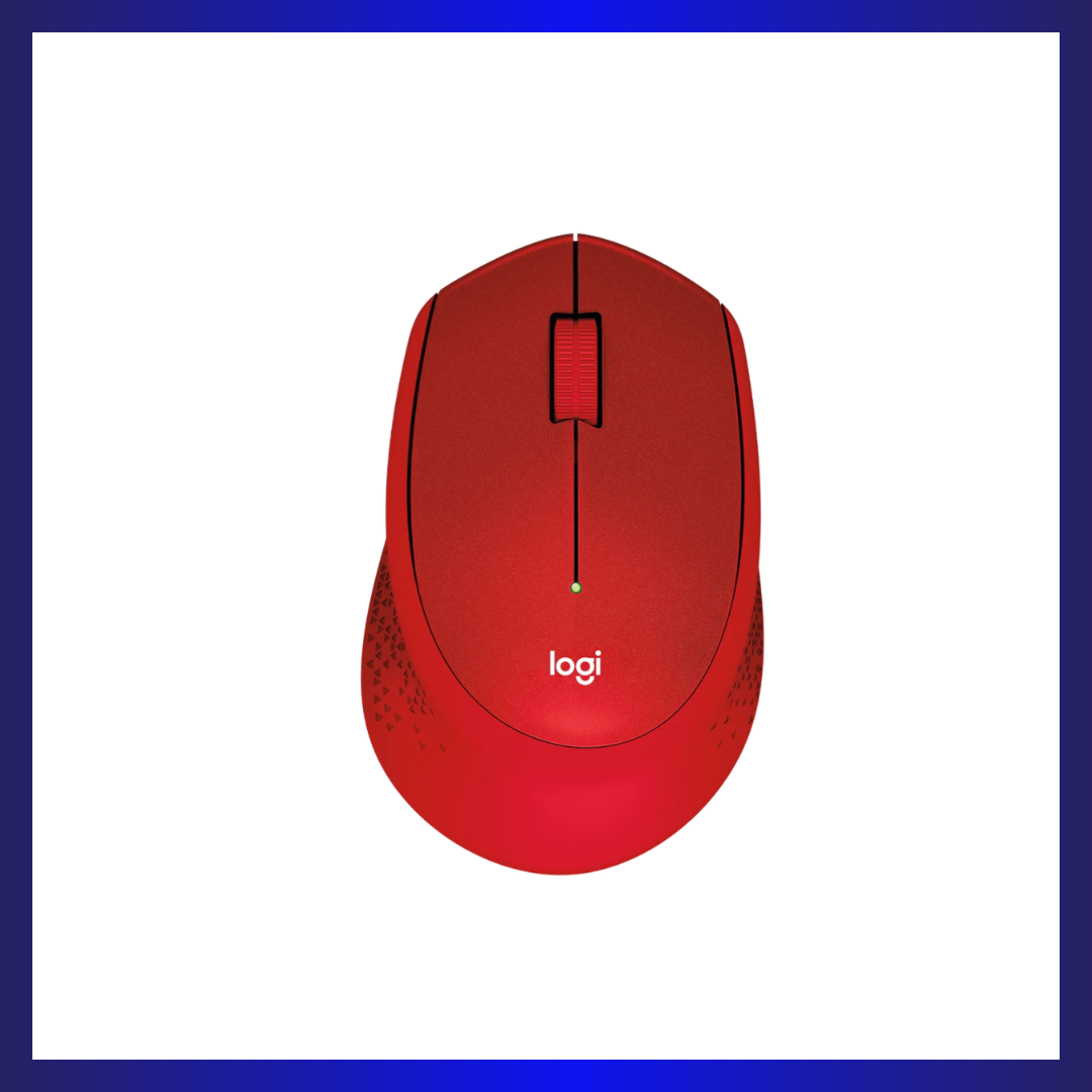 Logitech M331 Silent Plus | 1000 DPI Optical Sensor | 2.4 GHz Wireless | SilentTouch Technology | 18-Month Battery | Red
