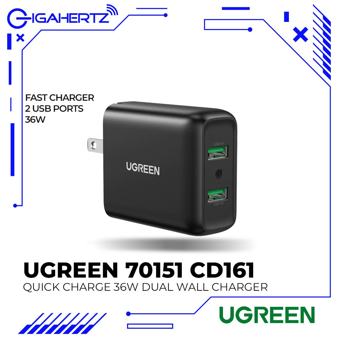 Ugreen 70151 CD161 Quick Charge 36W Dual Wall Charger