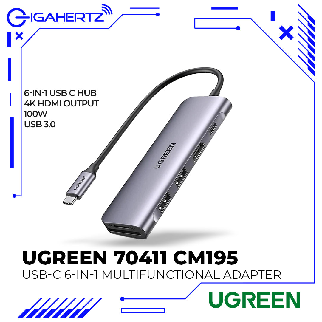 Ugreen 70411 CM195 USB-C 6-in-1 Multifunctional Adapter