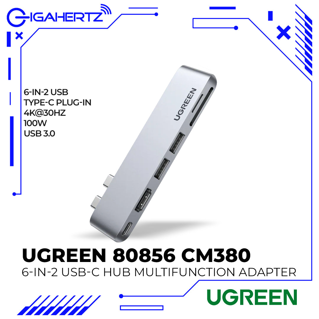 Ugreen 80856 CM380 6-in-2 USB-C Hub Multifunction Adapter