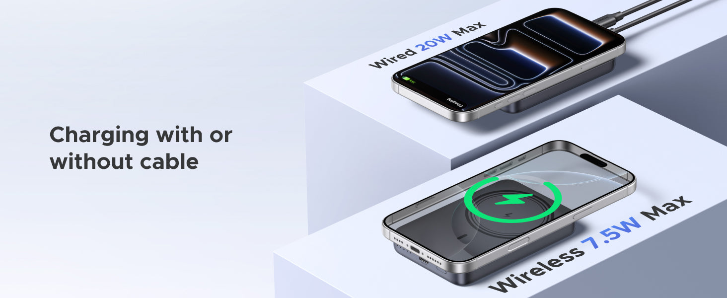 UGREEN Magnetic Power Bank,10,000mAh Wireless Portable Charger, PD 20W Fast Charging Battery Pack with USB-C for Magsafe