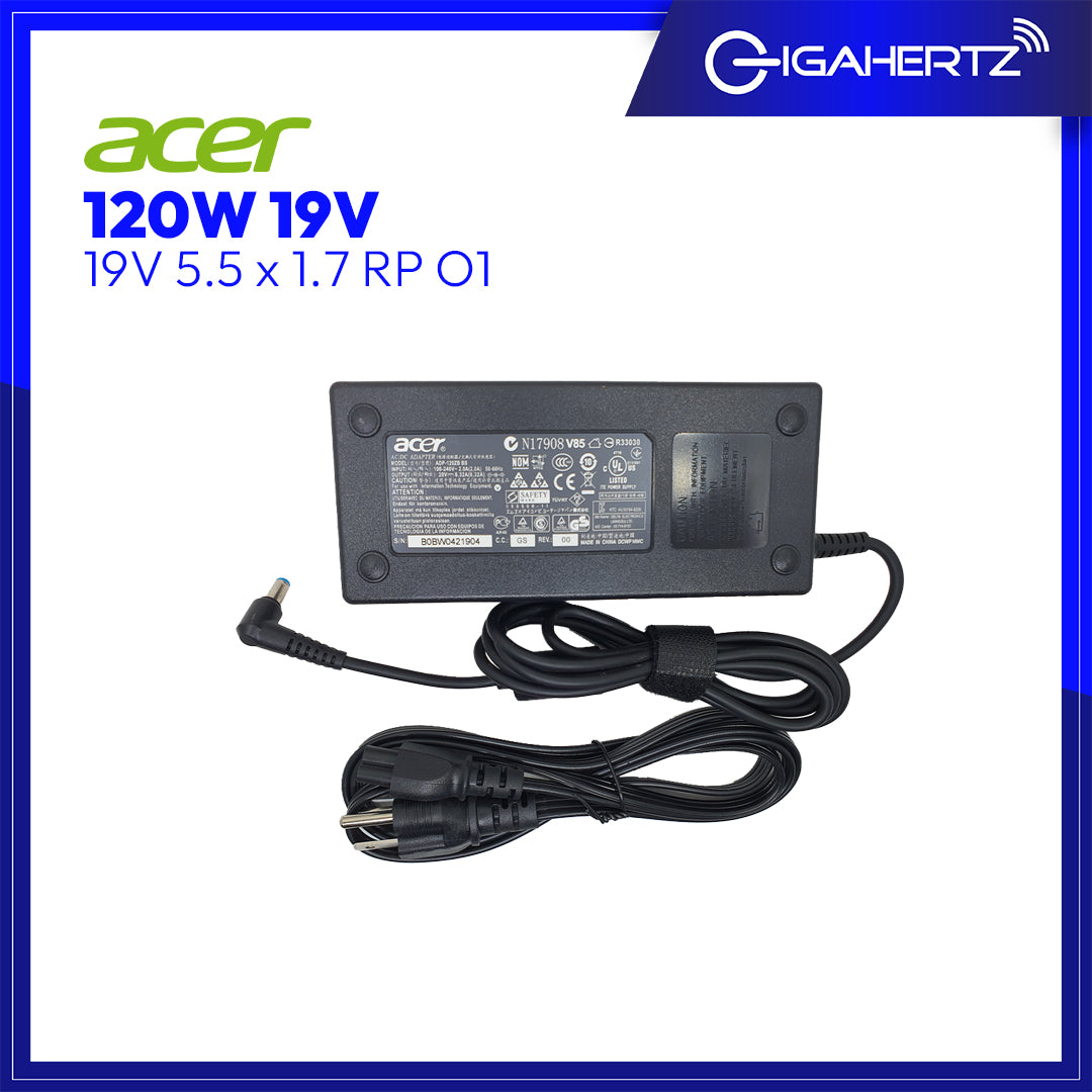 Acer Adapter 120W 19V 5.5 x 1.7 RP O1 | Gigahertz