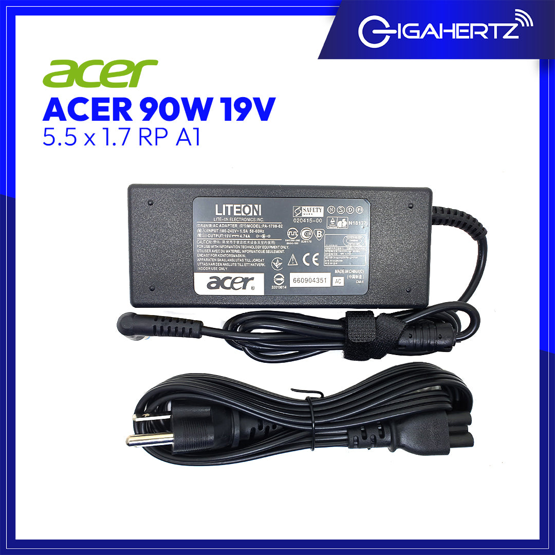 Acer Adapter 90W 19V 5.5 x 1.7 RP A1 | Gigahertz